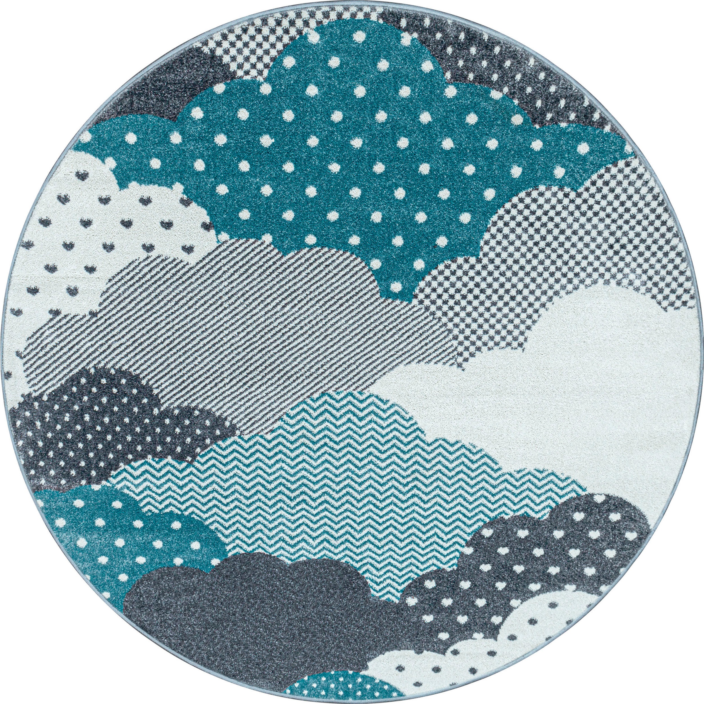 Image of Ayyildiz Teppiche Kinderteppich "Bambi 820" rund 11 mm Höhe auch in rechteckig, Wolken Motiv, Kurzflor