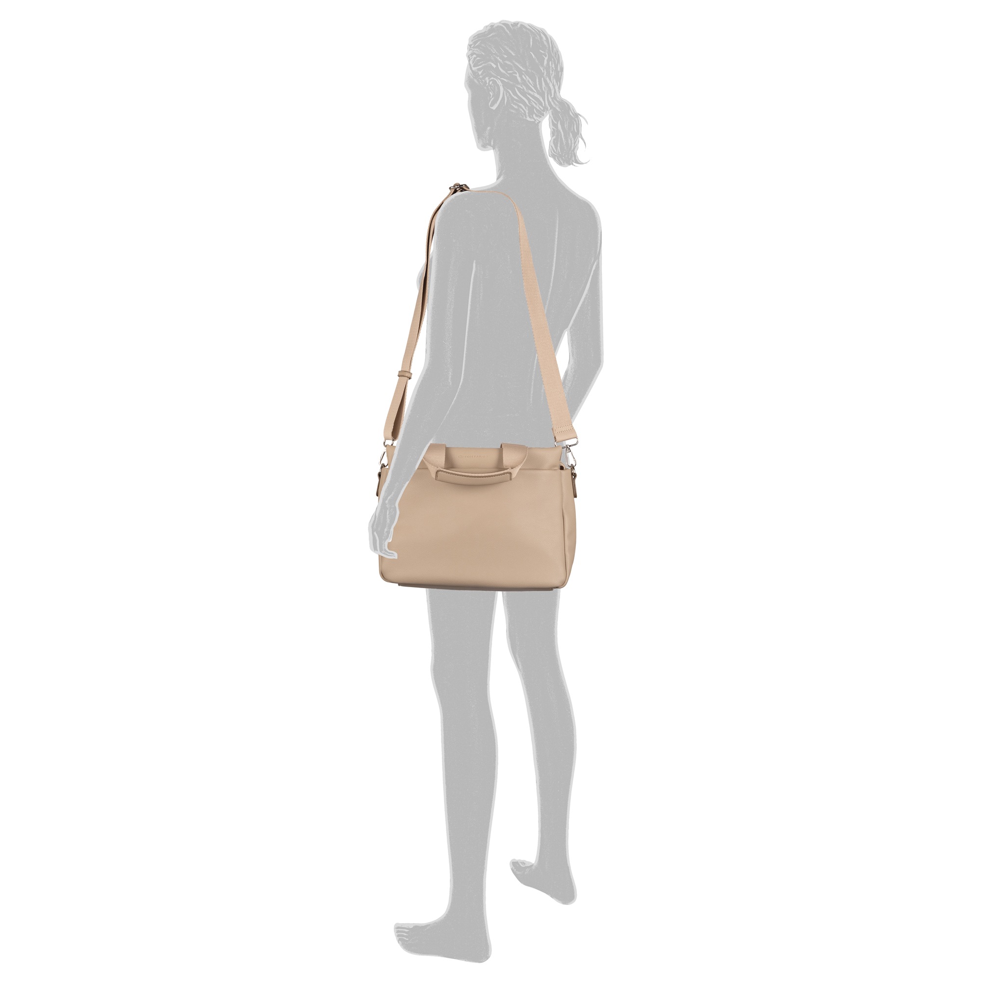TOM TAILOR Shopper "Rella" aus fein genarbtem Material mit farblich passendem Gewebeband