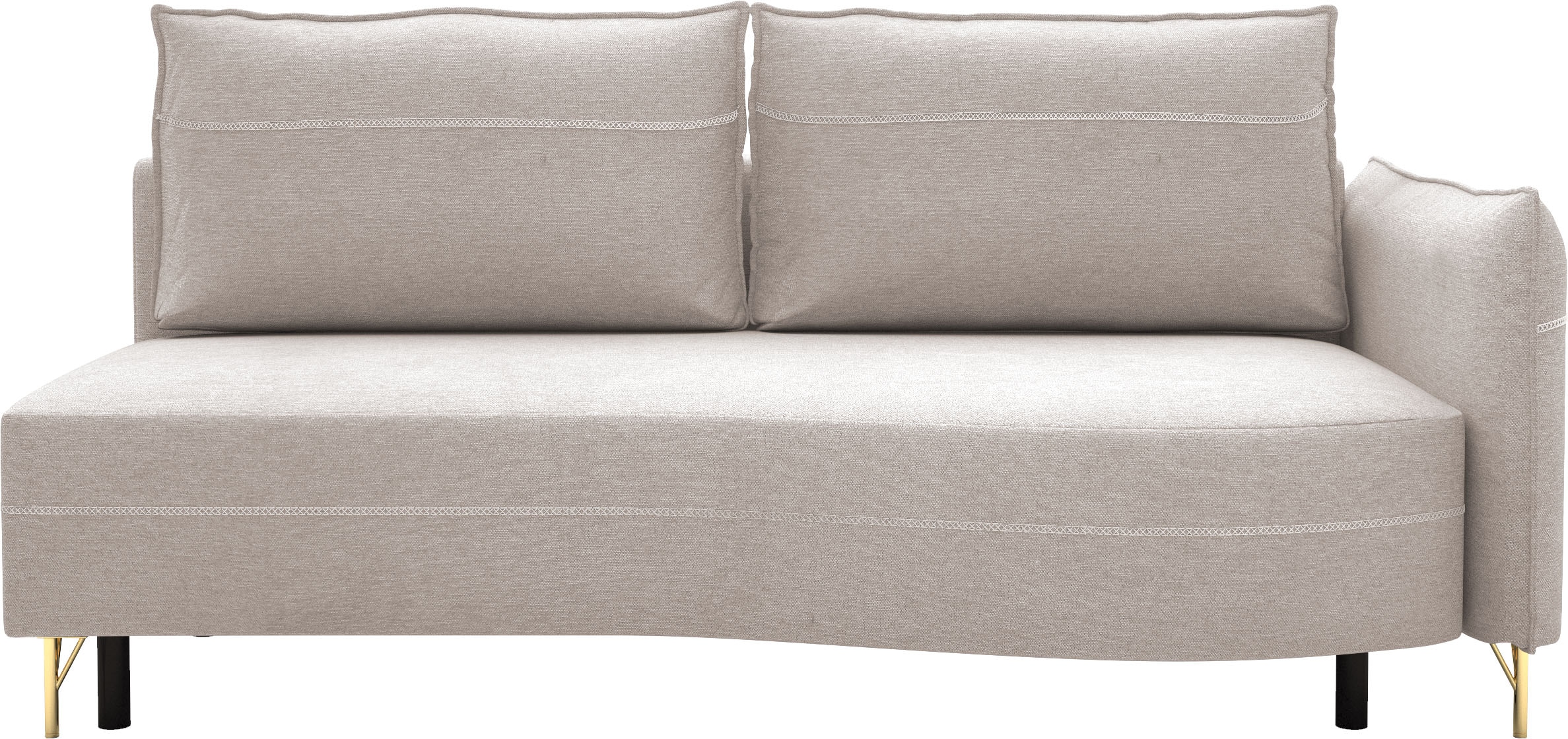 exxpo - sofa fashion Loungesofa »Ortis mit toller Kontrastnaht, Solitärmöbel, bequem, schmale Armlehne«, Schlafsofa mit Bettfunktion und Bettkasten, komfortabler Federkern