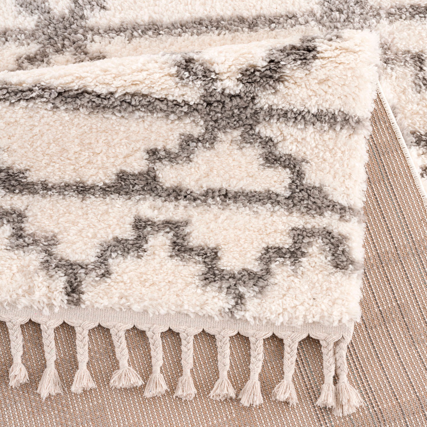 Carpet City Hochflor-Teppich »Pulpy 530«, rechteckig, 30 mm Höhe, besonders weich, mit Fransen, Geo-Muster