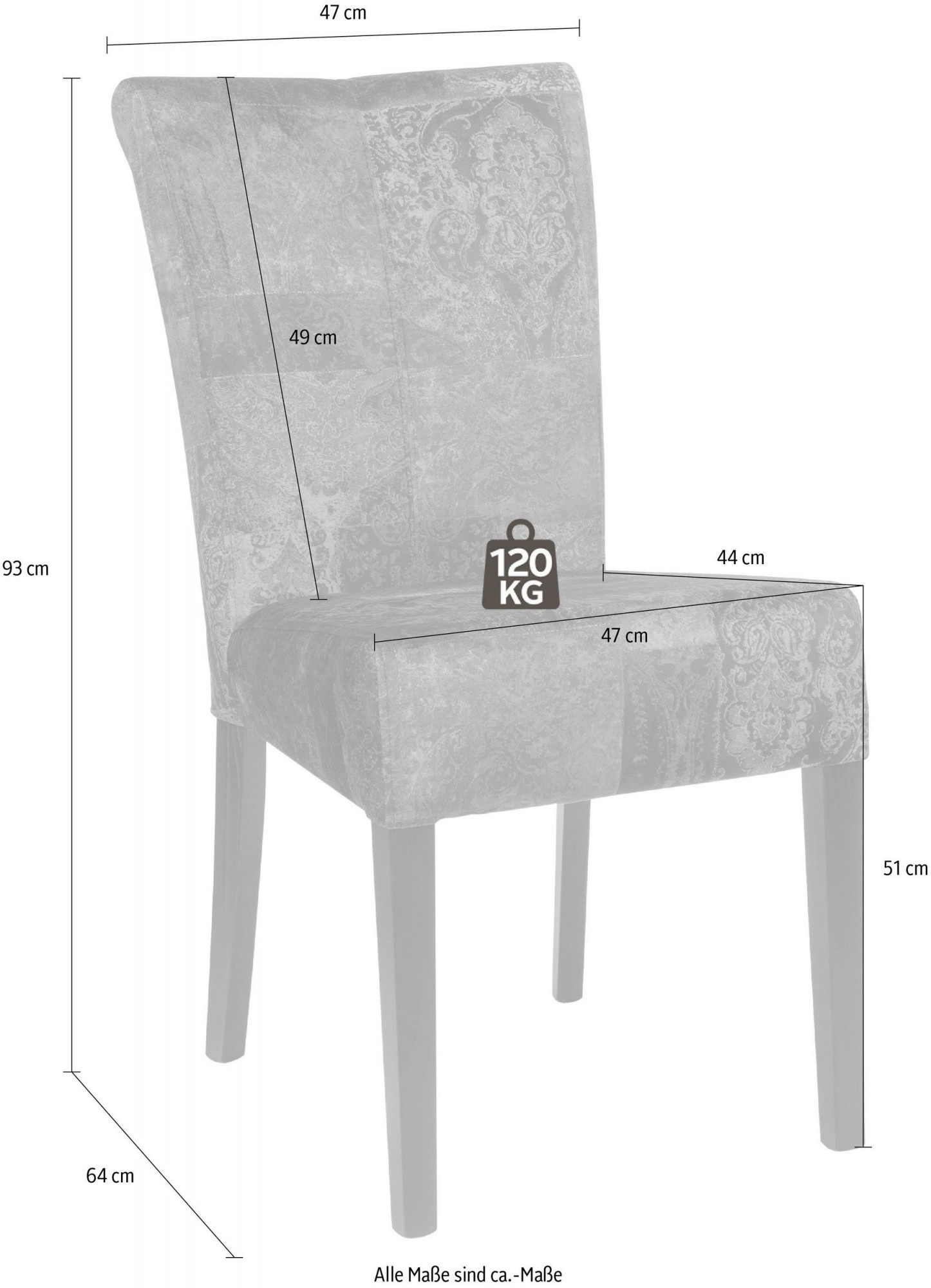 Home affaire 4-Fussstuhl »Ravenna«, (Set), 2 St., Samtvelours, Esszimmerstuhl mit Knopfheftung