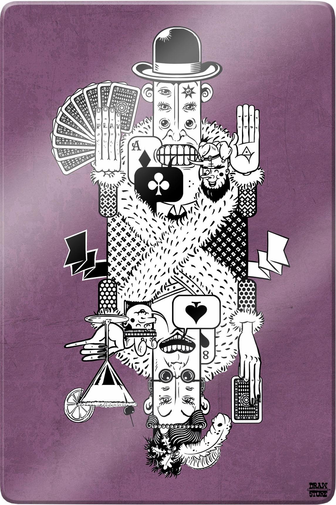 Image of Wall-Art Glasbild »Drawstore - Playing Cards«, 40/60 cm bei Ackermann Versand Schweiz