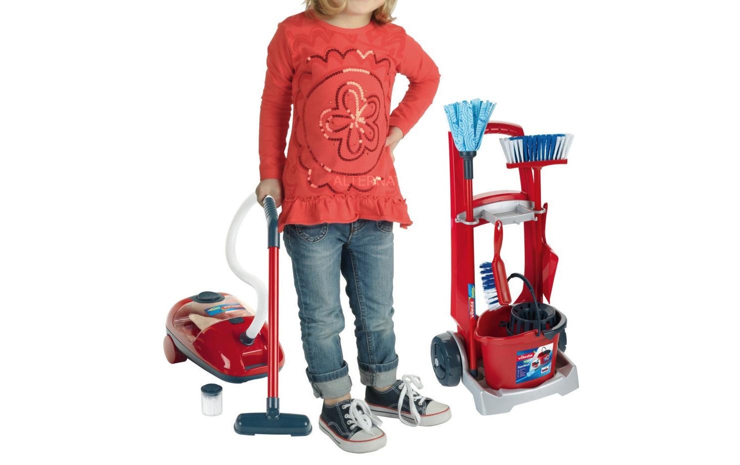 Kinder-Putzwagen »Klein-Toys Vileda Besenwagen mit Vileda Staubsauger«, mit Spielstaubsauger
