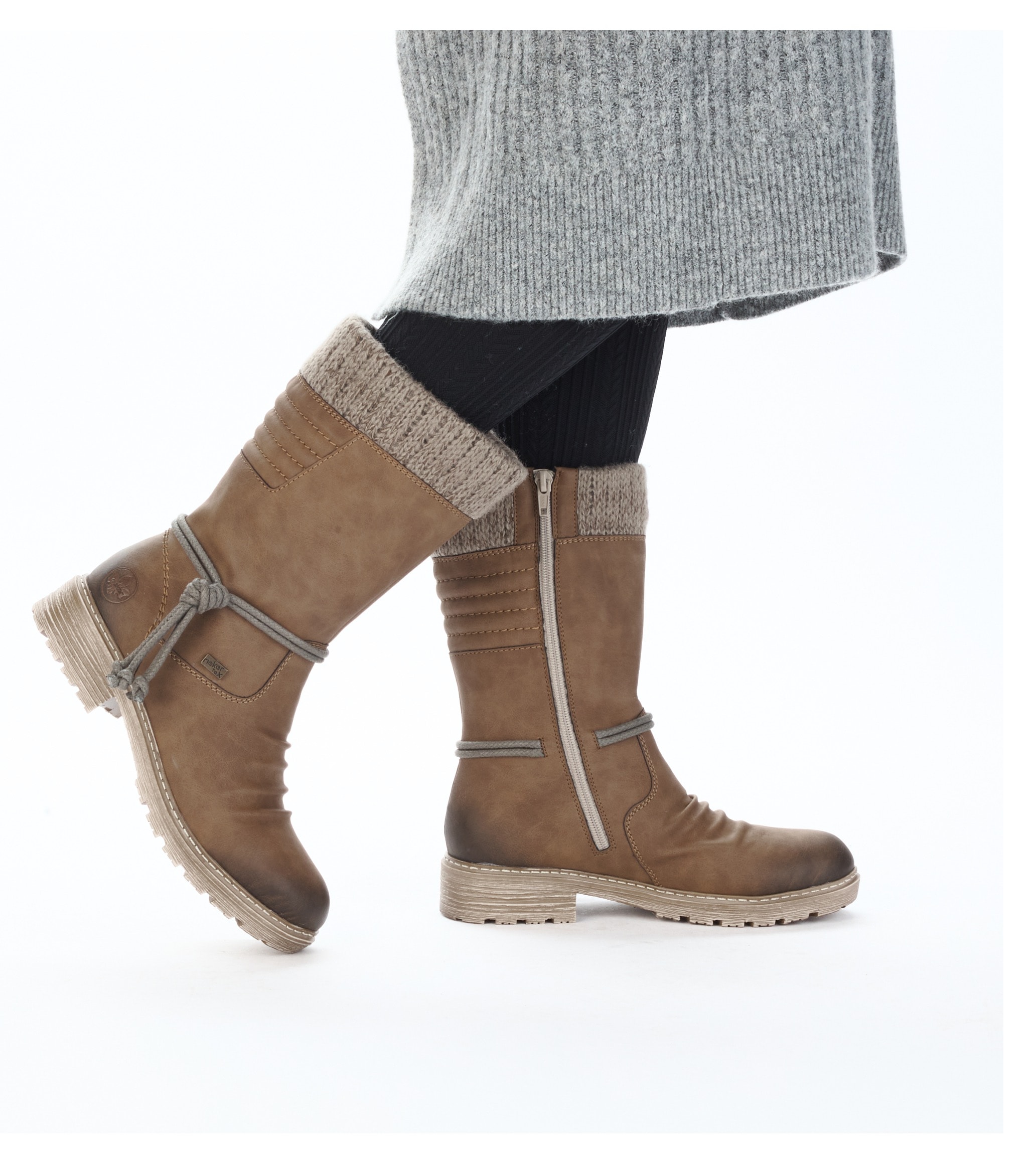Rieker Bottes d'hiver  bottes d’hiver, talon bloc, membrane TEX, bord tricoté
