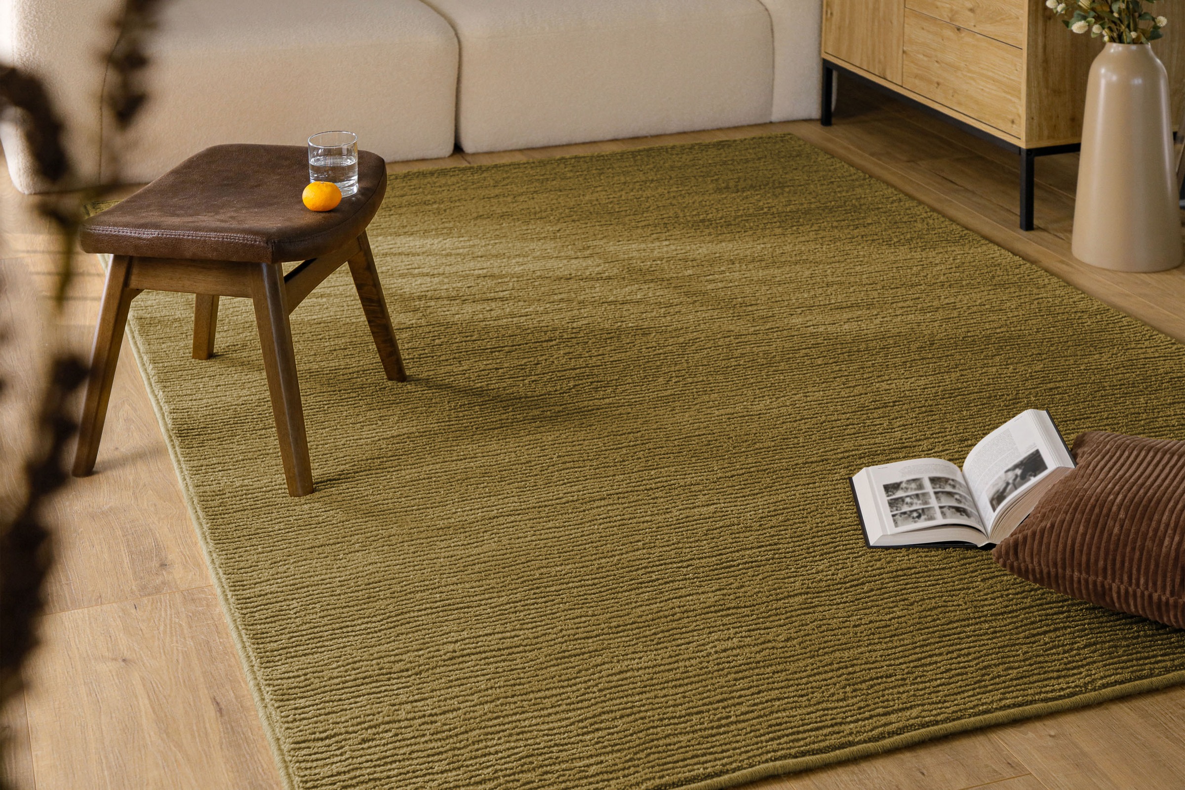 Wecon home Tapis »Castello ONE« Rectangulaire 7 mm Höhe Schurwolle, Kurzflor mit Hoch-Tief-Effekt, Wohnzimmer, Streifenmuster