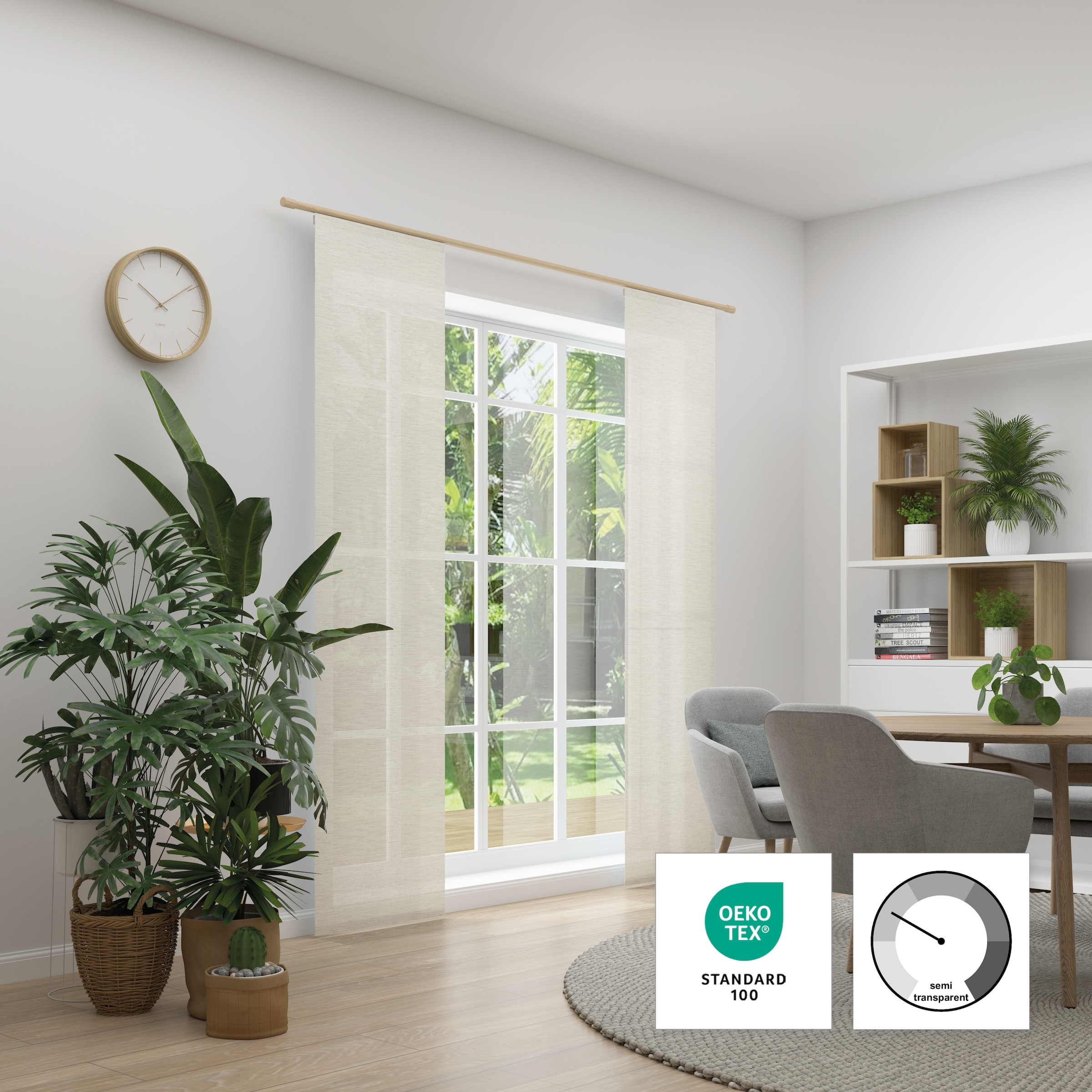 Neutex for you! Rideau coulissant »Biella« Support de panneau 1 cuis tlg. HxB: 245x60