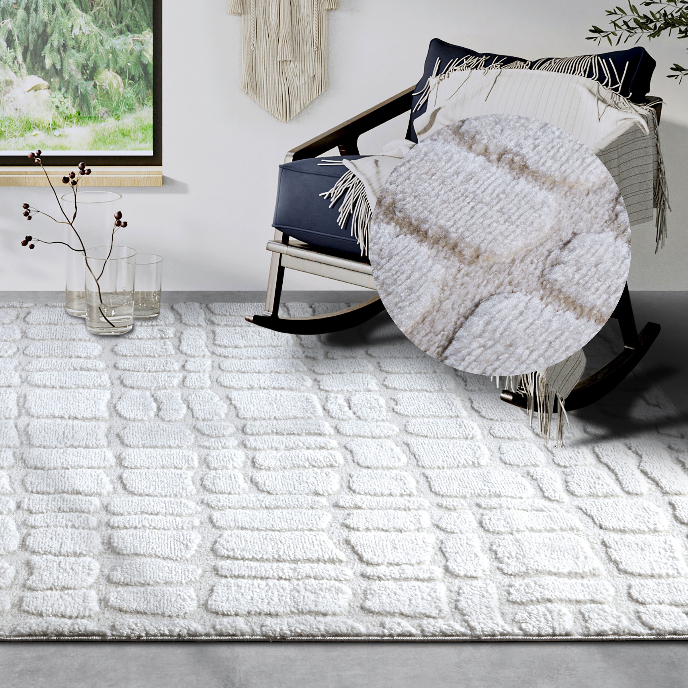 Image of ELLE DECORATION Designteppich "Artistique" rechteckig 18 mm Höhe Hochflor, Shaggy, Läufer, weich, Langflor, modern, Hoch Tief Effekt