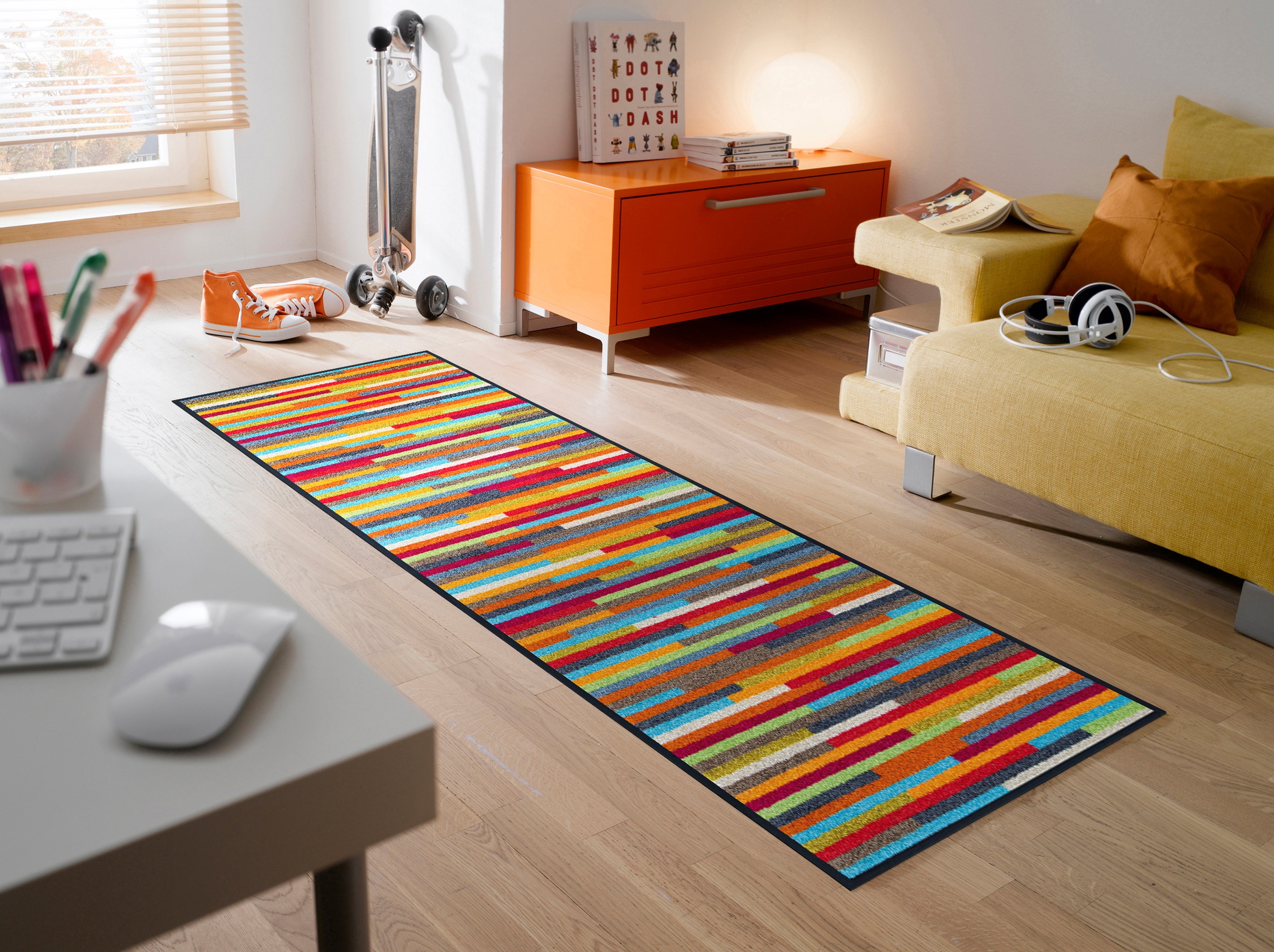 wash+dry by Kleen-Tex Läufer "Mikado Stripes" rechteckig 7 mm Höhe Schmutzfangläufer, modernes Streifen Design, rutschhemmend, waschbar