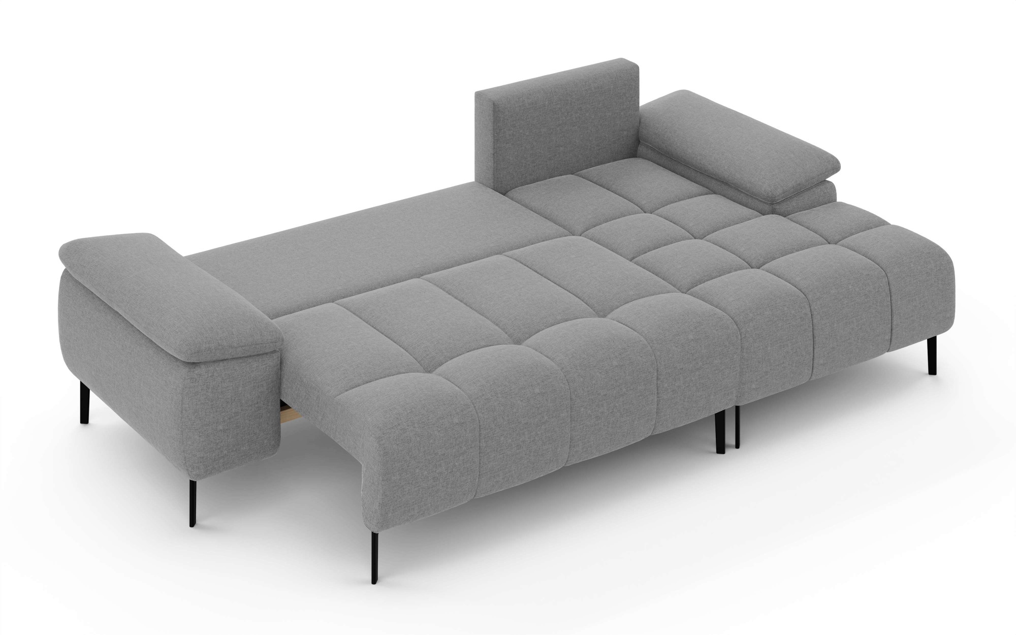 INOSIGN Ecksofa »DROMARA Schlafsofa mit Bettkasten, Masse: B/T/H 277/141/91 cm«, L-Form mit Recamiere rechts/links bestellbar, Wellenunterfederung