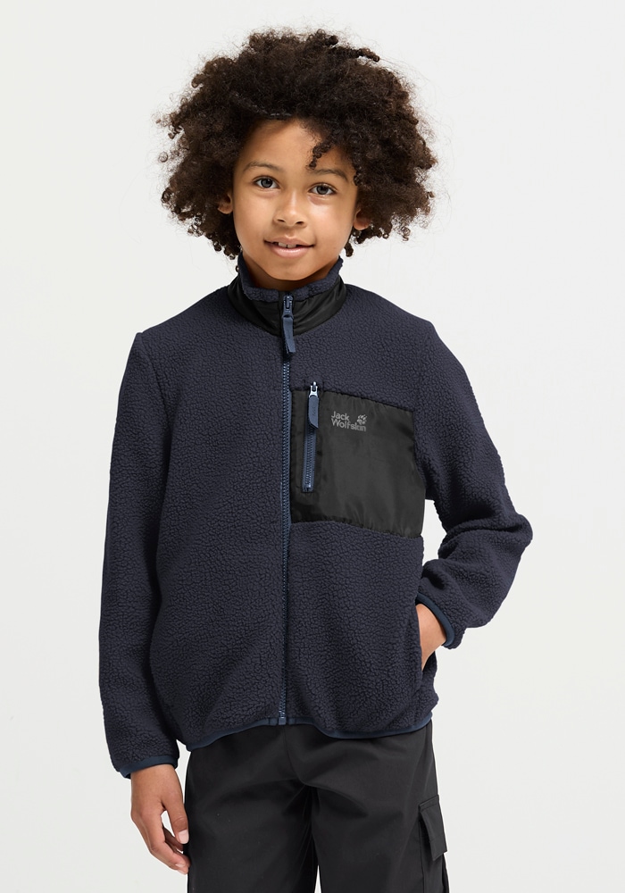 Jack Wolfskin Fleecejacke »LITE CURL FZ K« atmungsaktiv, Übergangsjacke, aufgesetzte Brusttasche mit Zipper