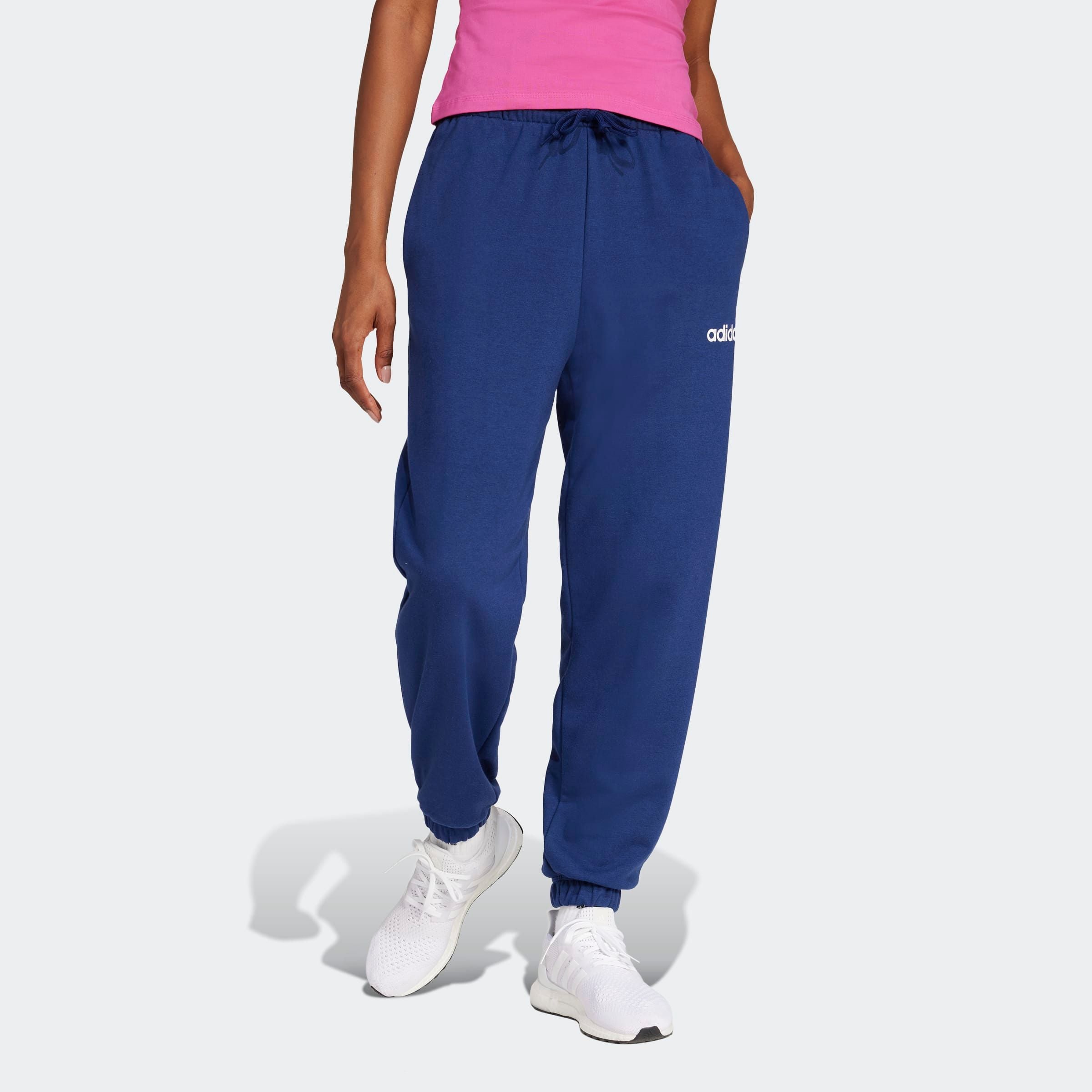 Image of adidas Sportswear Sporthose "ESSENTIALS LINEAR FRENCH TERRY CUFFED" Locker geschnitten, hoher Bund, aus weichem French Terry