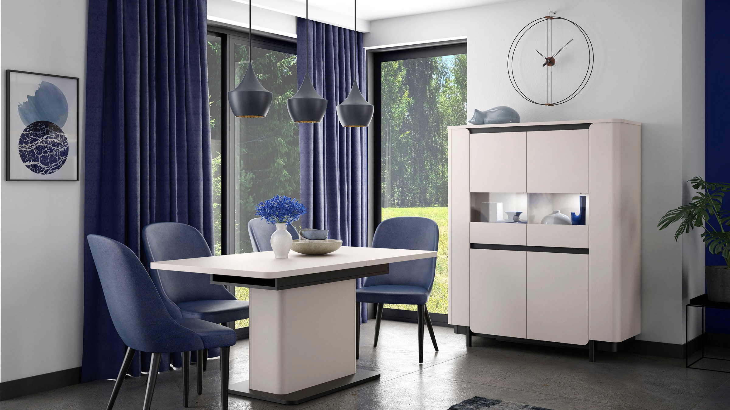 FORTE Vitrines »Vodol« highboard, portes lisses, bords arrondis
