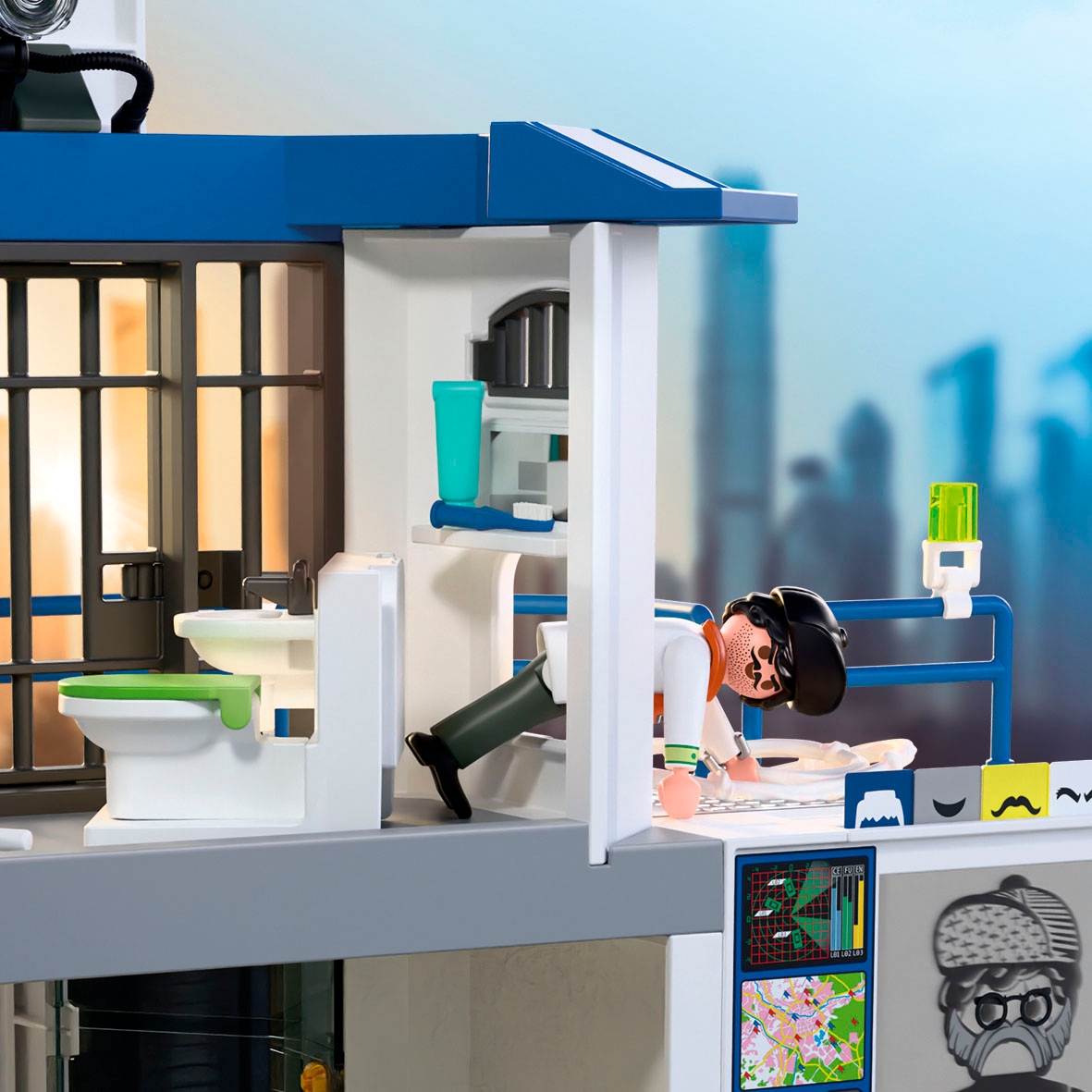 Playmobil® Jeu de construction »Polizeiwache mit Fahndungsraum (71874), Action Heroes« Made in Europe