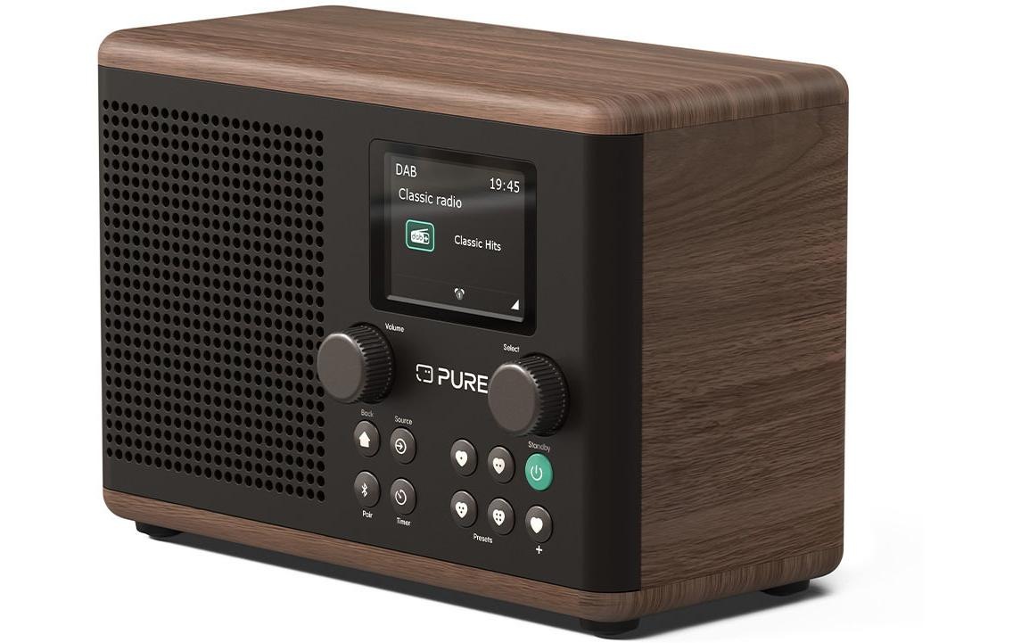 Image of Pure Digitalradio (DAB+) "Classic H4 Walnuss/Schwarz" (Bluetooth Digitalradio (DAB+) FM-Tuner 10 W)