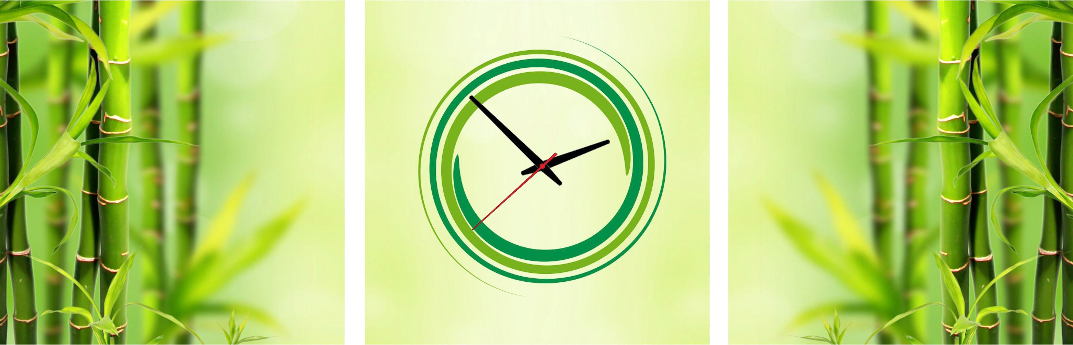 Image of Conni Oberkircher´s Bild mit Uhr »Bamboo Style - Bambus II«, Bambus, (Set, (Set 3), mit dekorativer Uhr, Natur, Wellness, Entspannung bei Ackermann Versand Schweiz