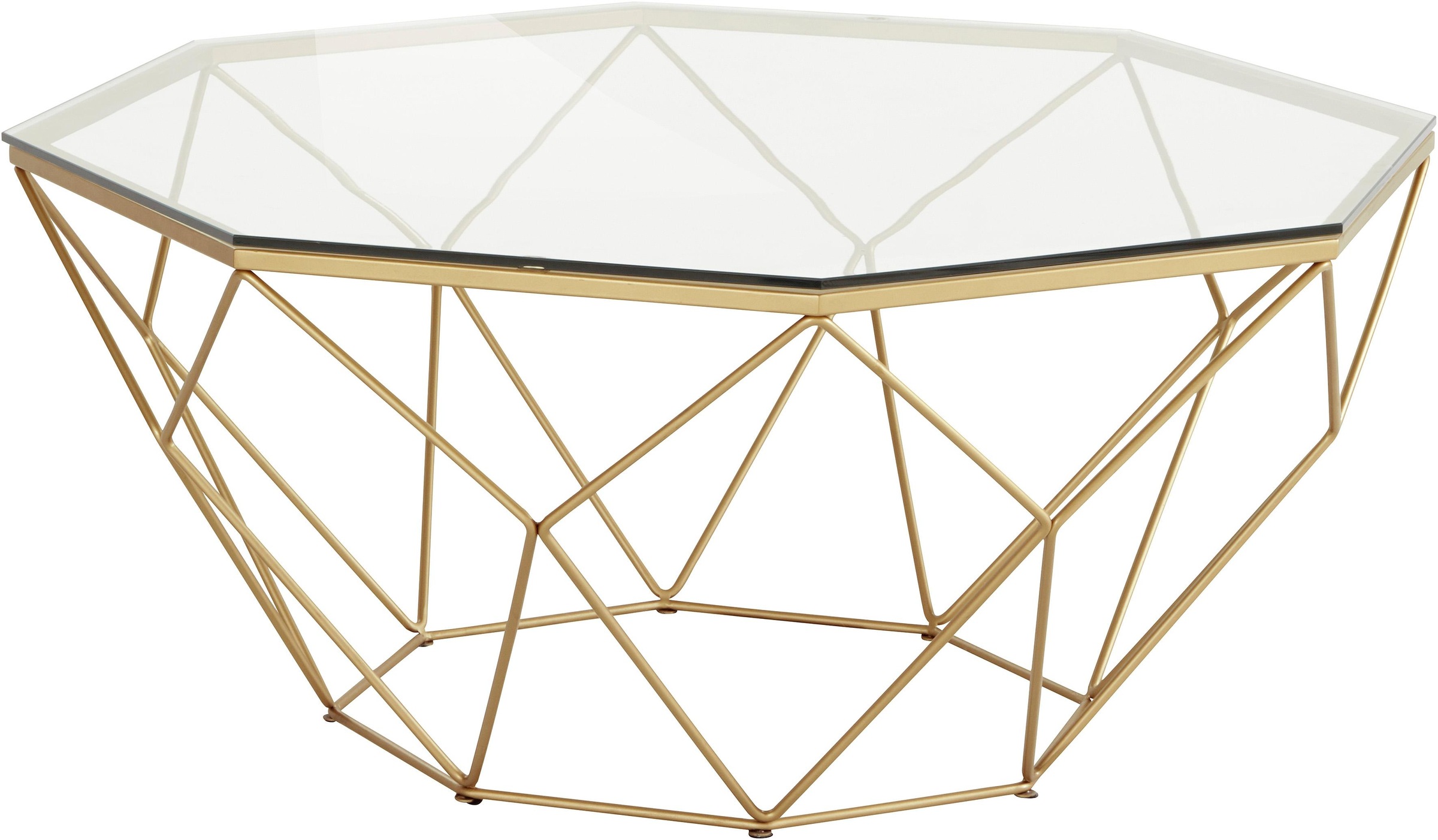 Image of Guido Maria Kretschmer Home&Living Couchtisch »Caen«, aus Glas und Metall in geometrischen Formen, Breite 95 cm bei Ackermann Versand Schweiz