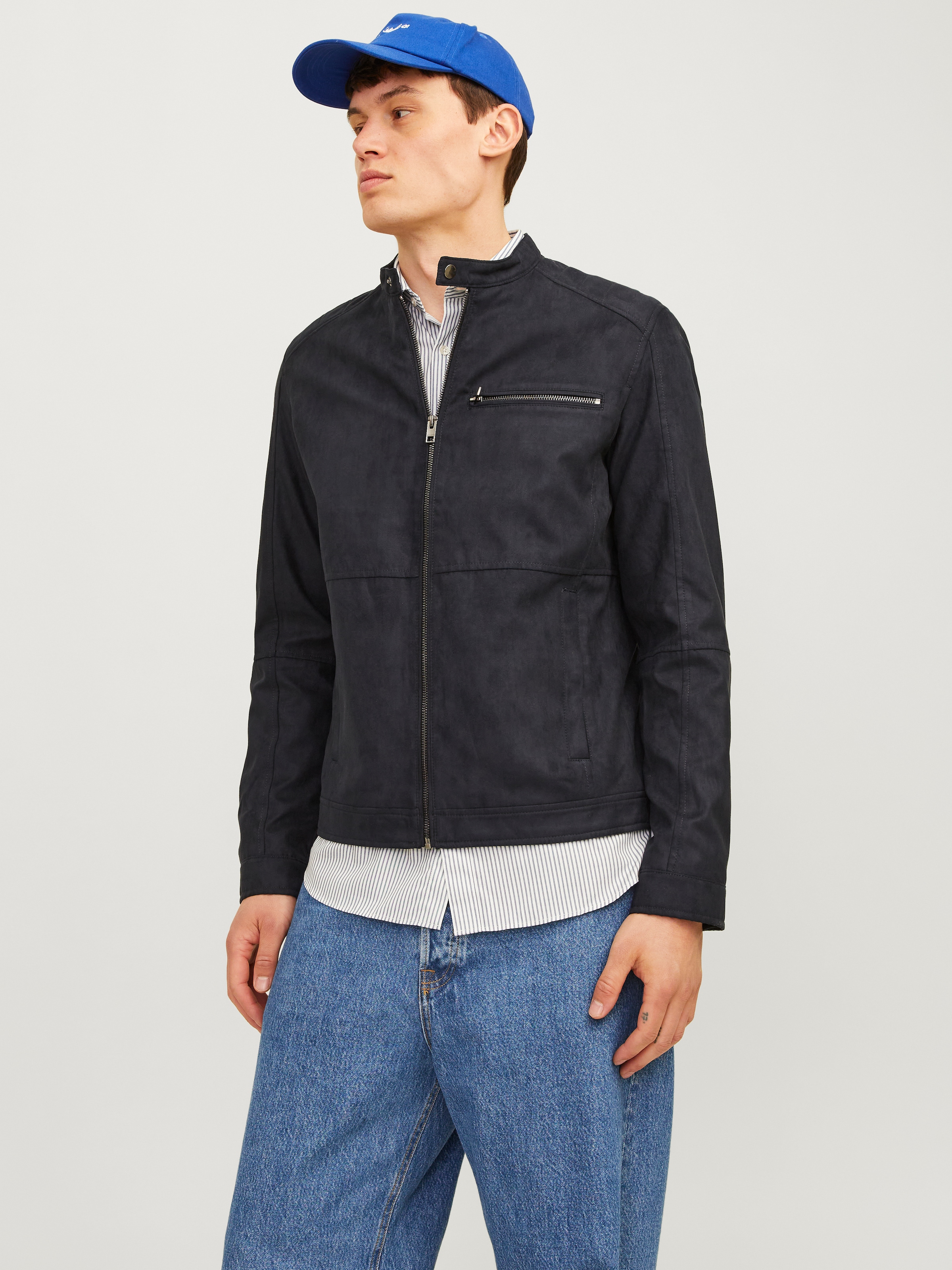 Jack & Jones Veste de motard »JJEDYLAN mit wasserabweisender Funktion« ohne Kapuze unifarben, modisch, regular fit, Polyester