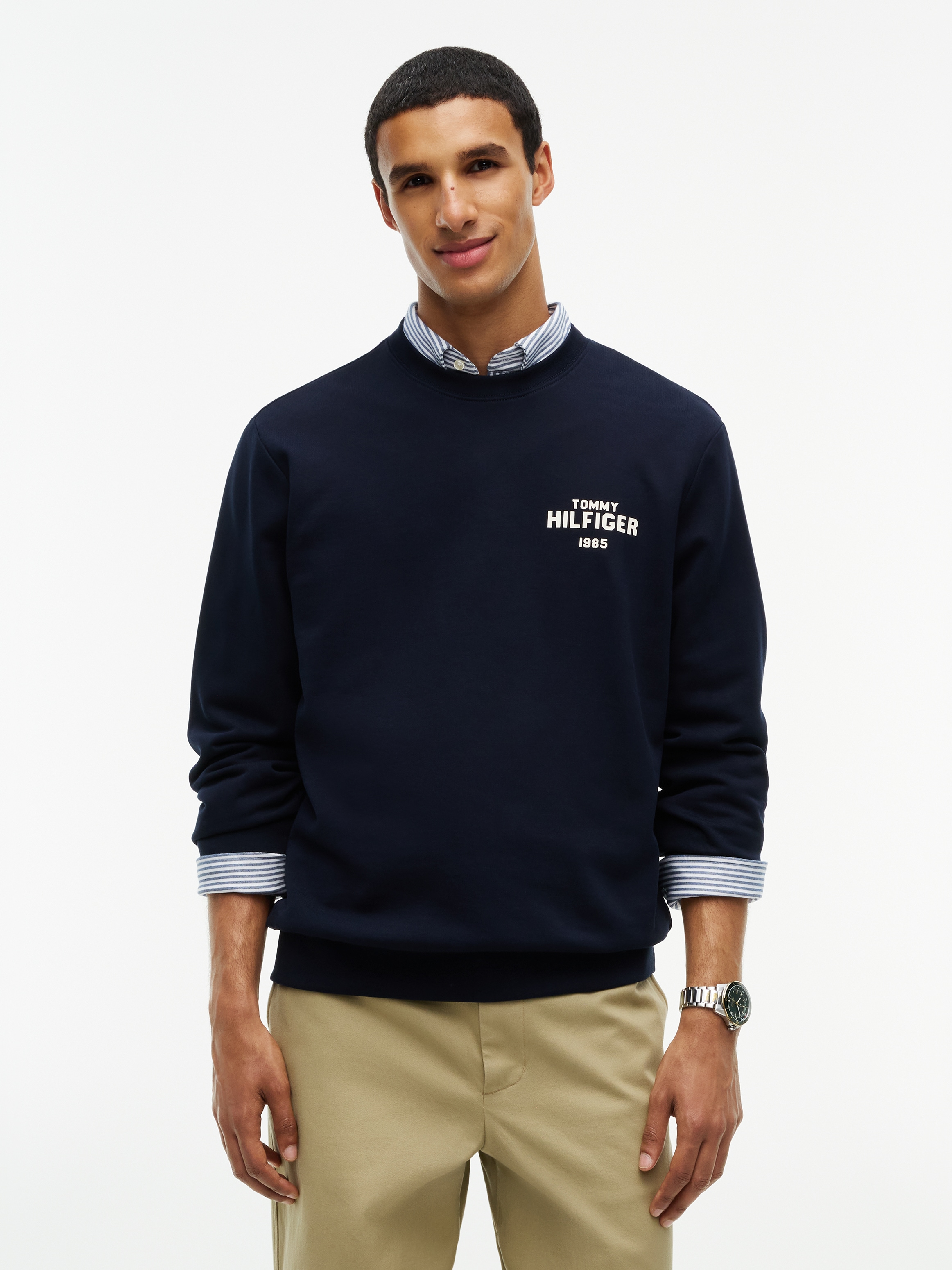 Tommy Hilfiger Sweatshirt »HILFIGER 1985 REF TERRY CREW«, aus Baumwoll-Terry, Regular Fit
