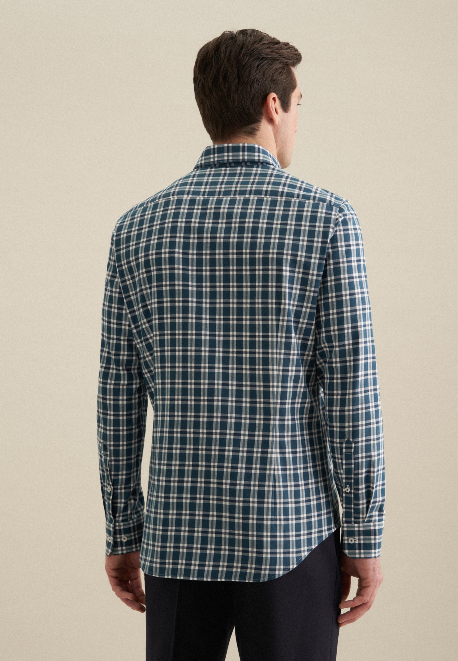 seidensticker Flanellhemd »Slim«, Slim Langarm Button-Down-Kragen Karo
