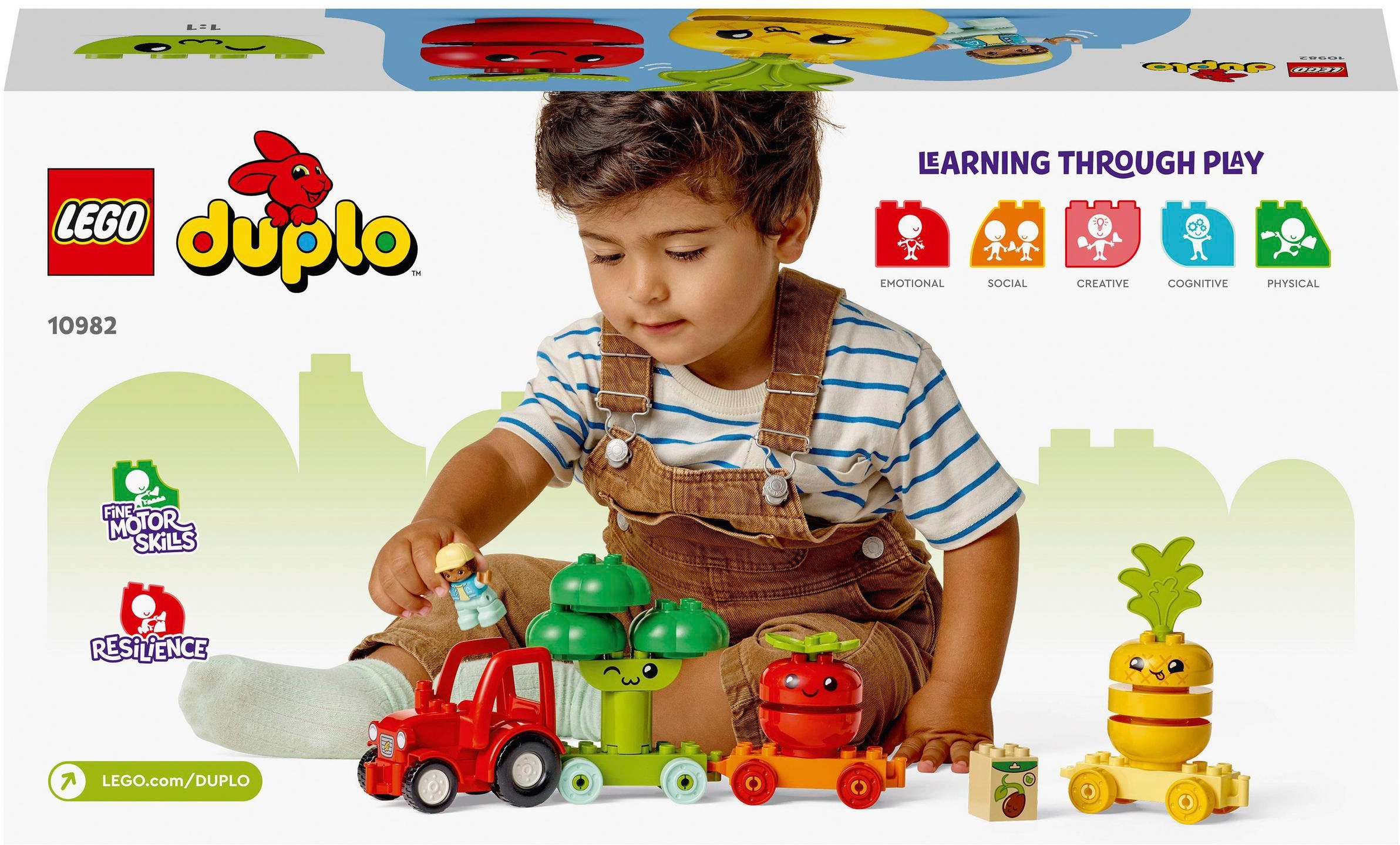 (10982), versandkostenfrei Mindestbestellwert »Obst- LEGO® First«, Konstruktionsspielsteine ohne Trendige DUPLO und LEGO® St.) Gemüse-Traktor My (19 shoppen -