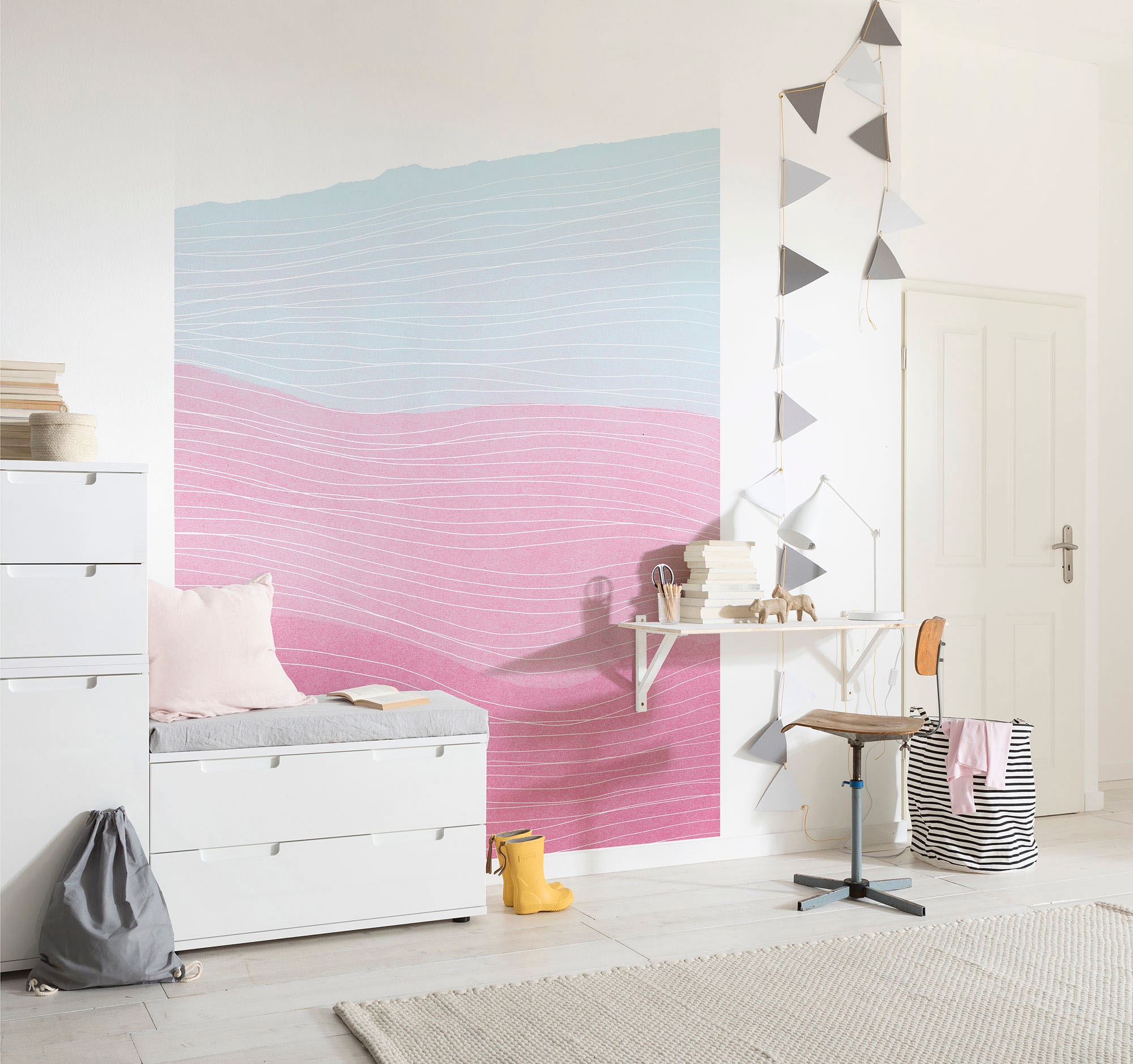 Komar Papier peint intissé »Digitaldruck Vlies -  Strawberry Streets - Grösse 200 x 250 cm« imprimé Wohnzimmer, Schlafzimmer