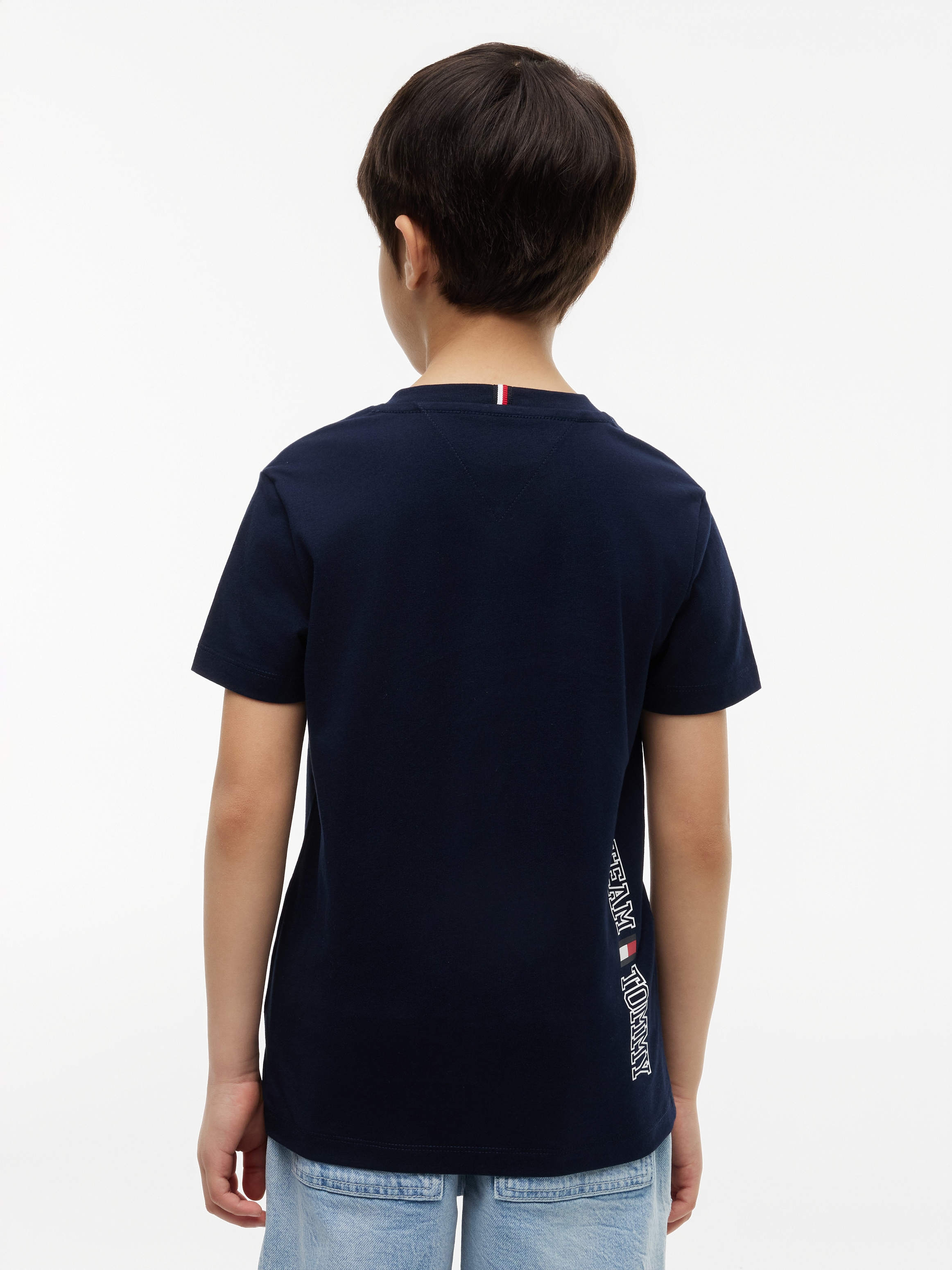 Tommy Hilfiger T-shirt encolure ronde, coupe régulière, enfants jusqu'à 16 ans, coton pur