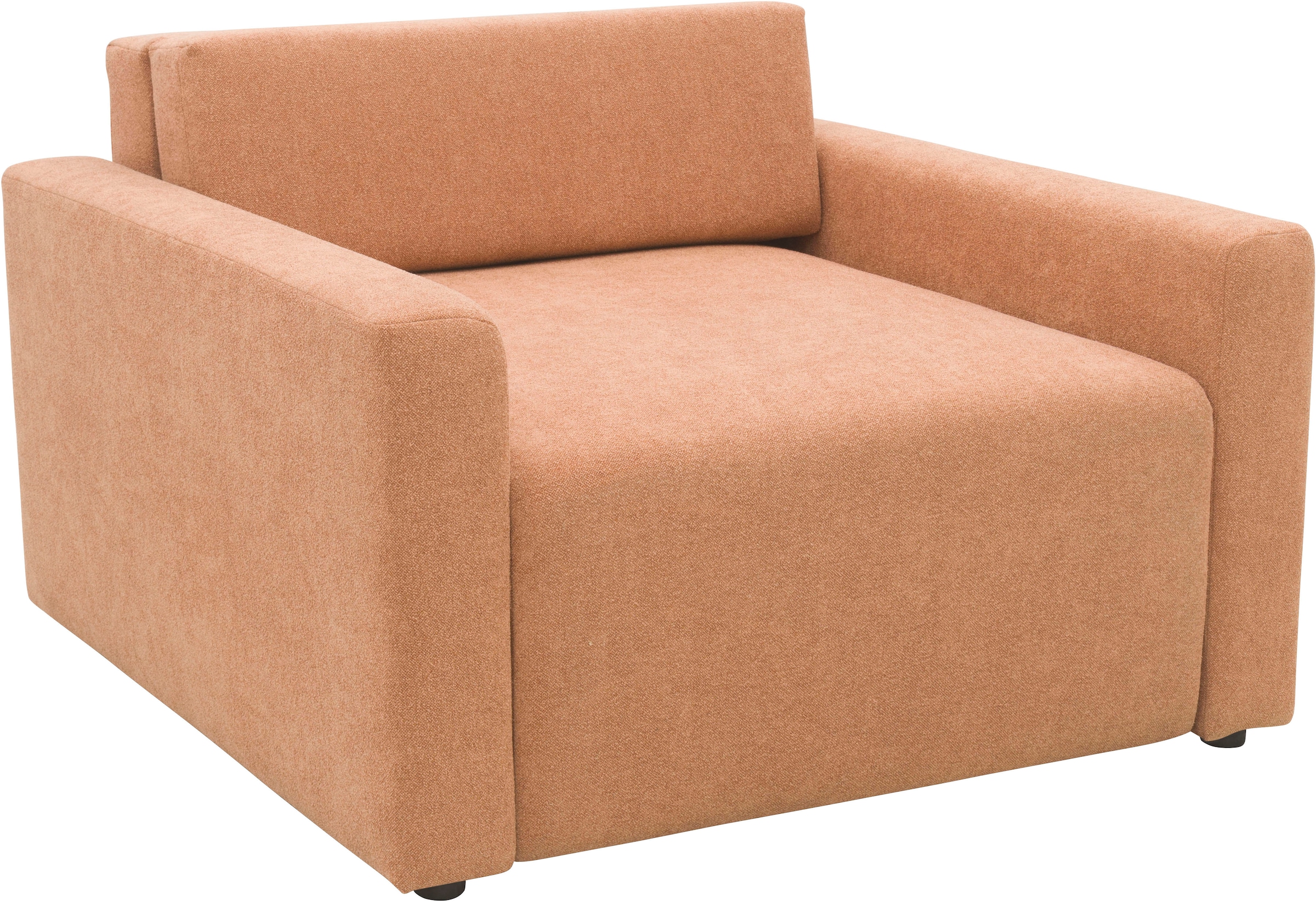 DOMO collection Sessel »Sintra ausklappbar zur Schlaffunktion, mit Rückenkissen« Feinstruktur, lachs