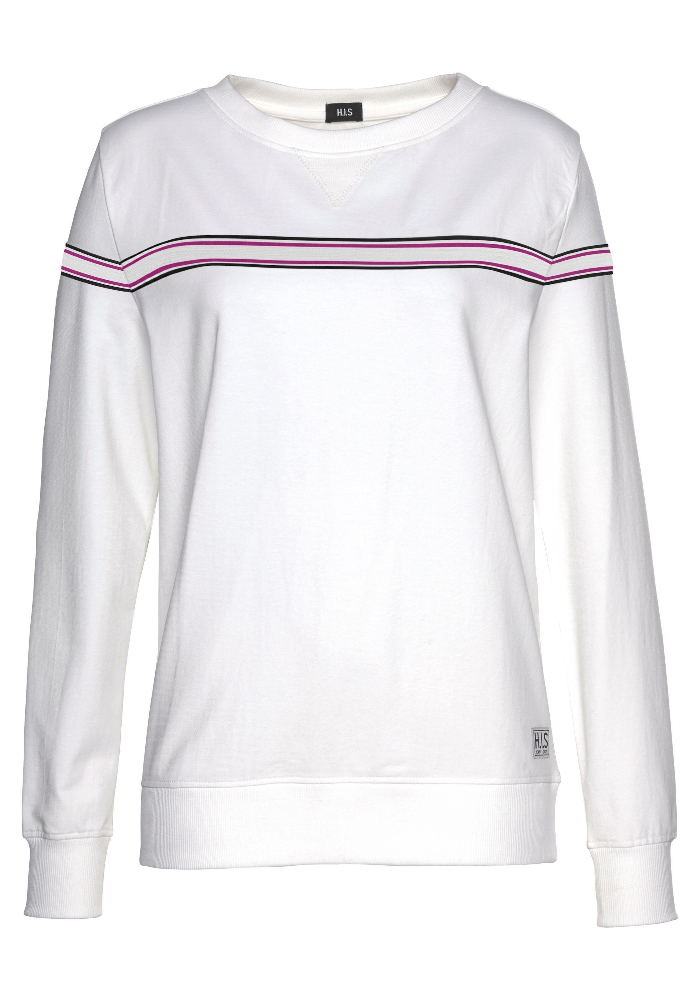 H.I.S Sweater, mit kontrastfarbigem Tape, Loungewear