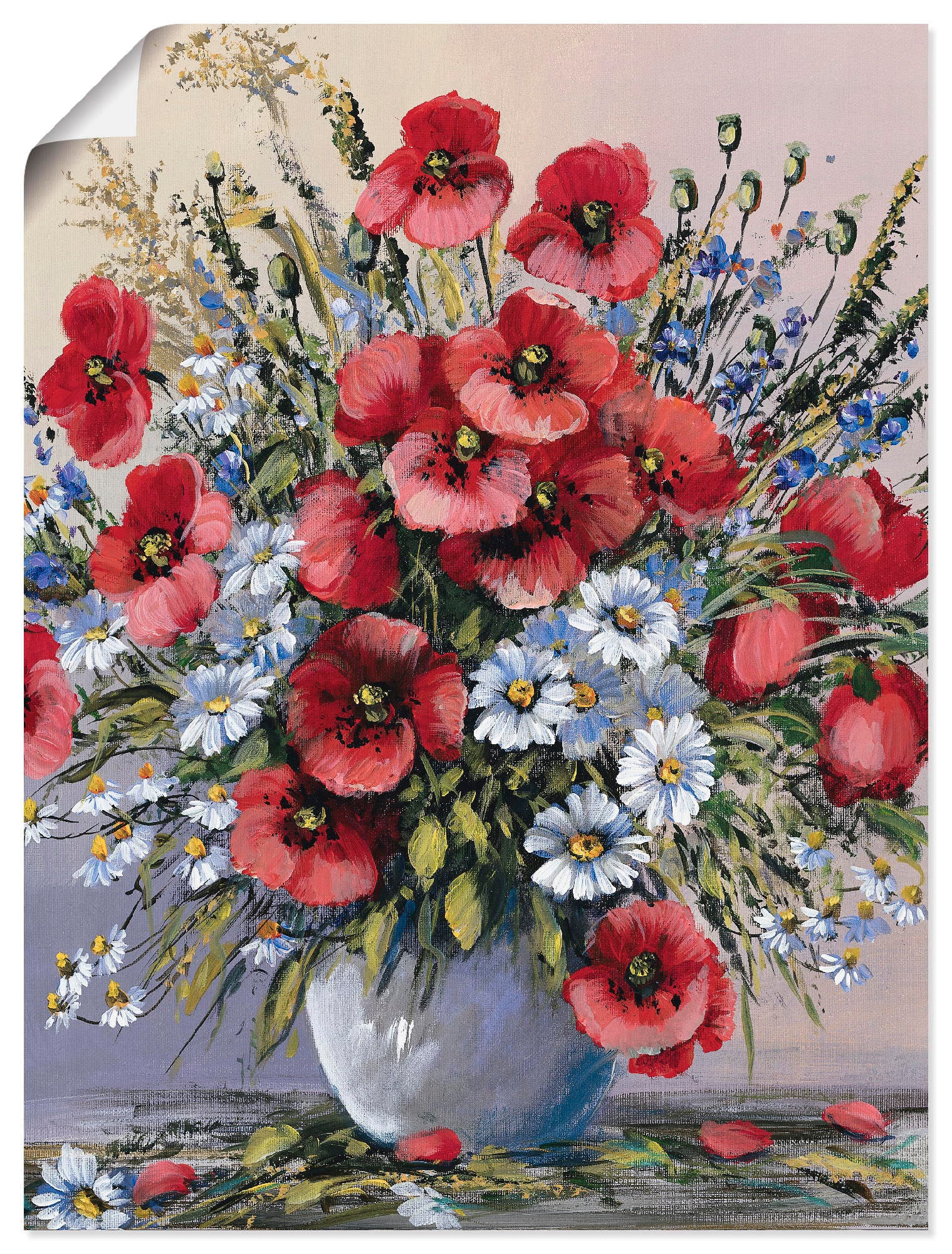 Image of Artland Wandbild "Rote Mohnblumen" Blumen 1 Stk. tlg. als Leinwandbild, Poster in verschied. Grössen