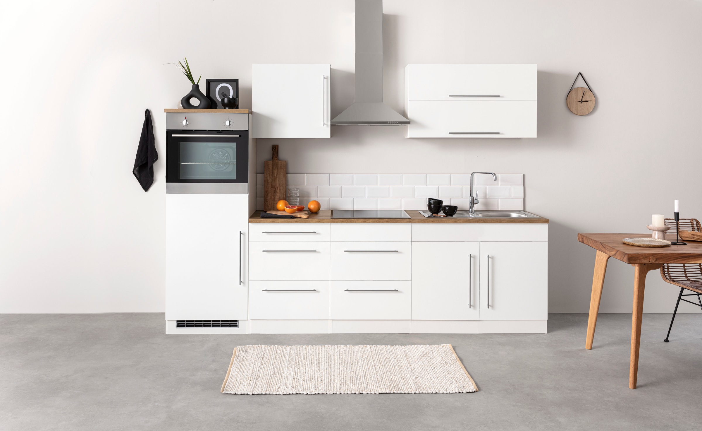 KOCHSTATION Küchenzeile "KS-Samos" Breite 270 cm, wahlweise mit E-Geräten und Induktionskochfeld
