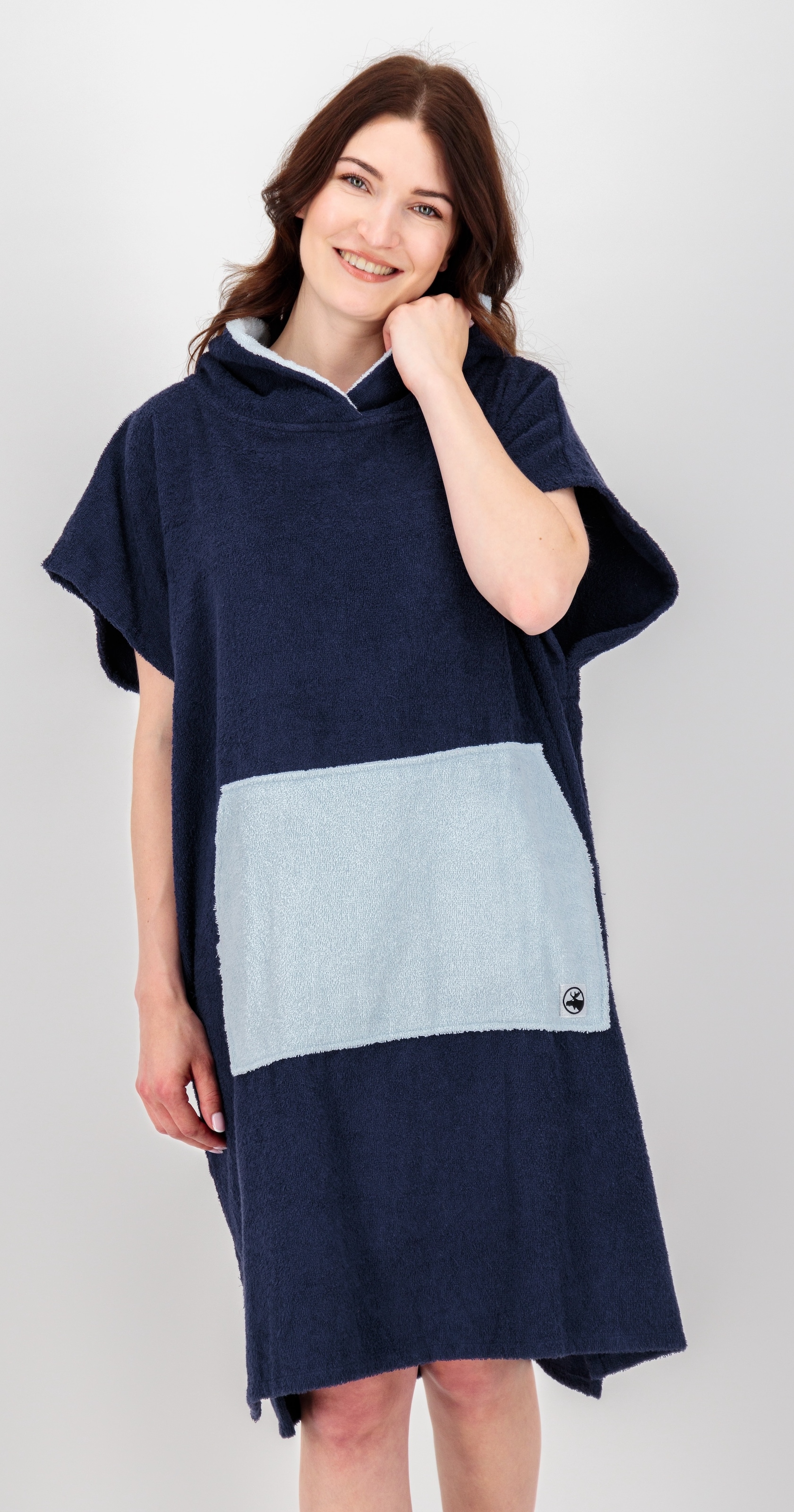 DEPROC Active Poncho »Badeponcho PARLEE BEACH« avec capuche poncho de bain avec grande poche kangourou et poche intérieure
