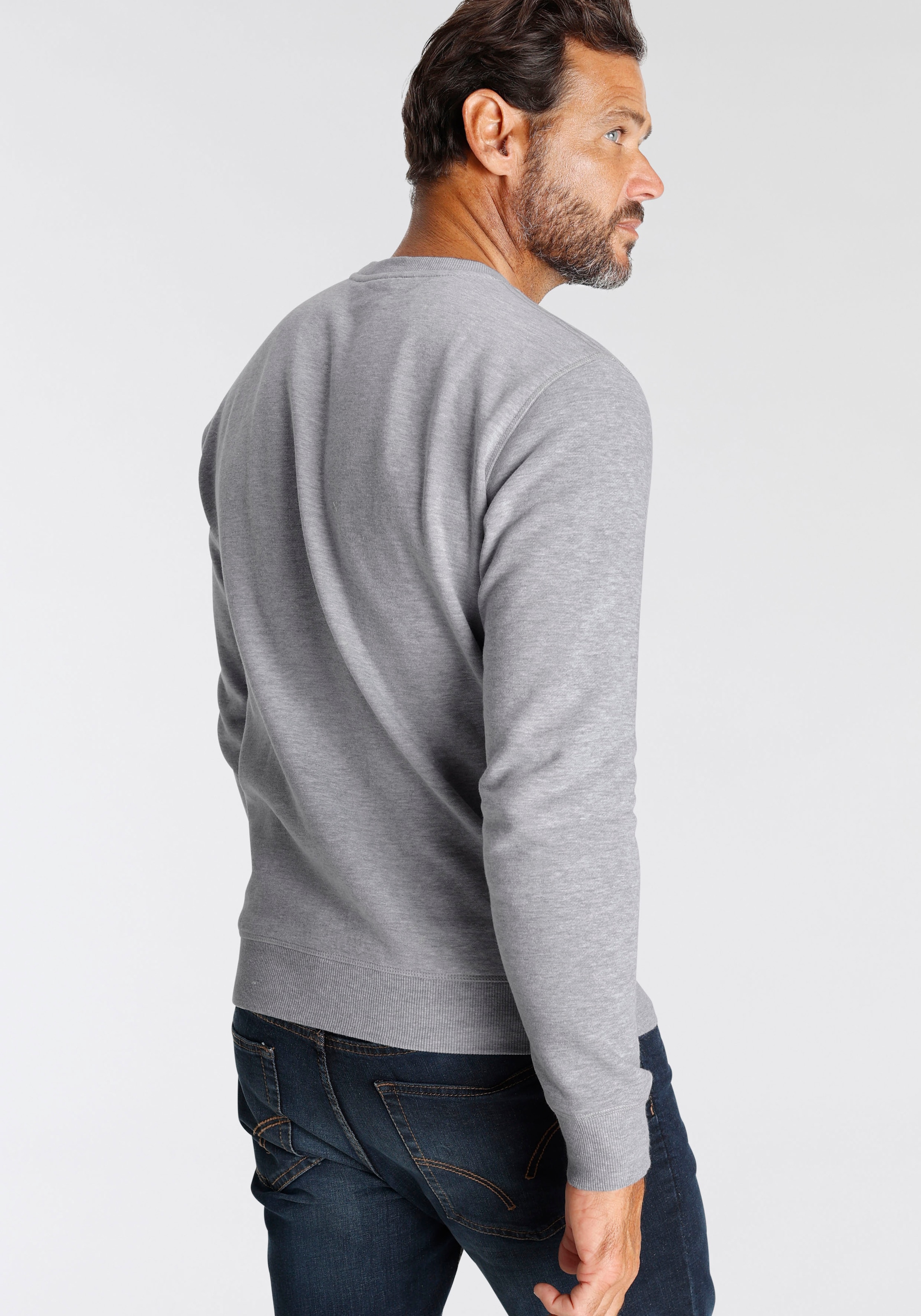 Man's World Sweatshirt, Langarm, Basic-Stil, unifarben, Rundhalsausschnitt