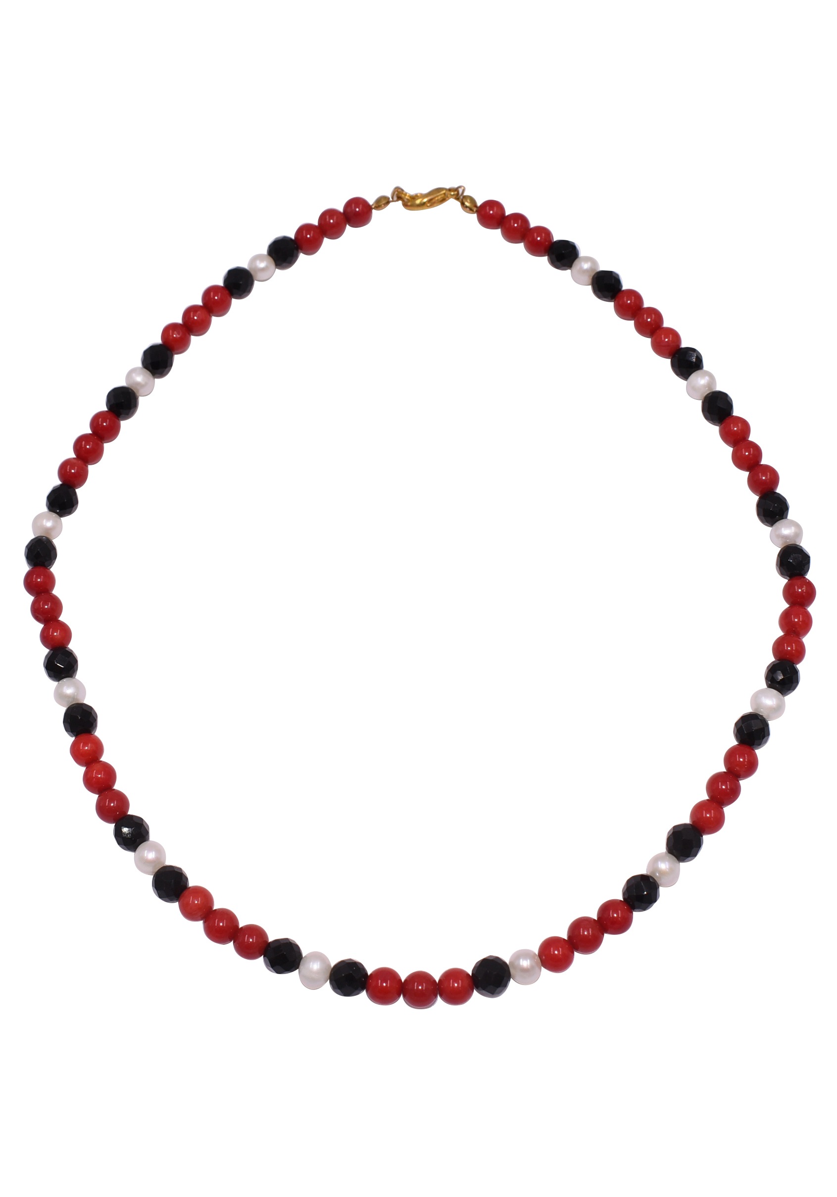 Image of Firetti Collier »Klassisch, 6 mm breit, schimmernd, vergoldfarbenet«, mit Süsswasserzuchtperle und Onyx, Made in Germany bei Ackermann Versand Schweiz