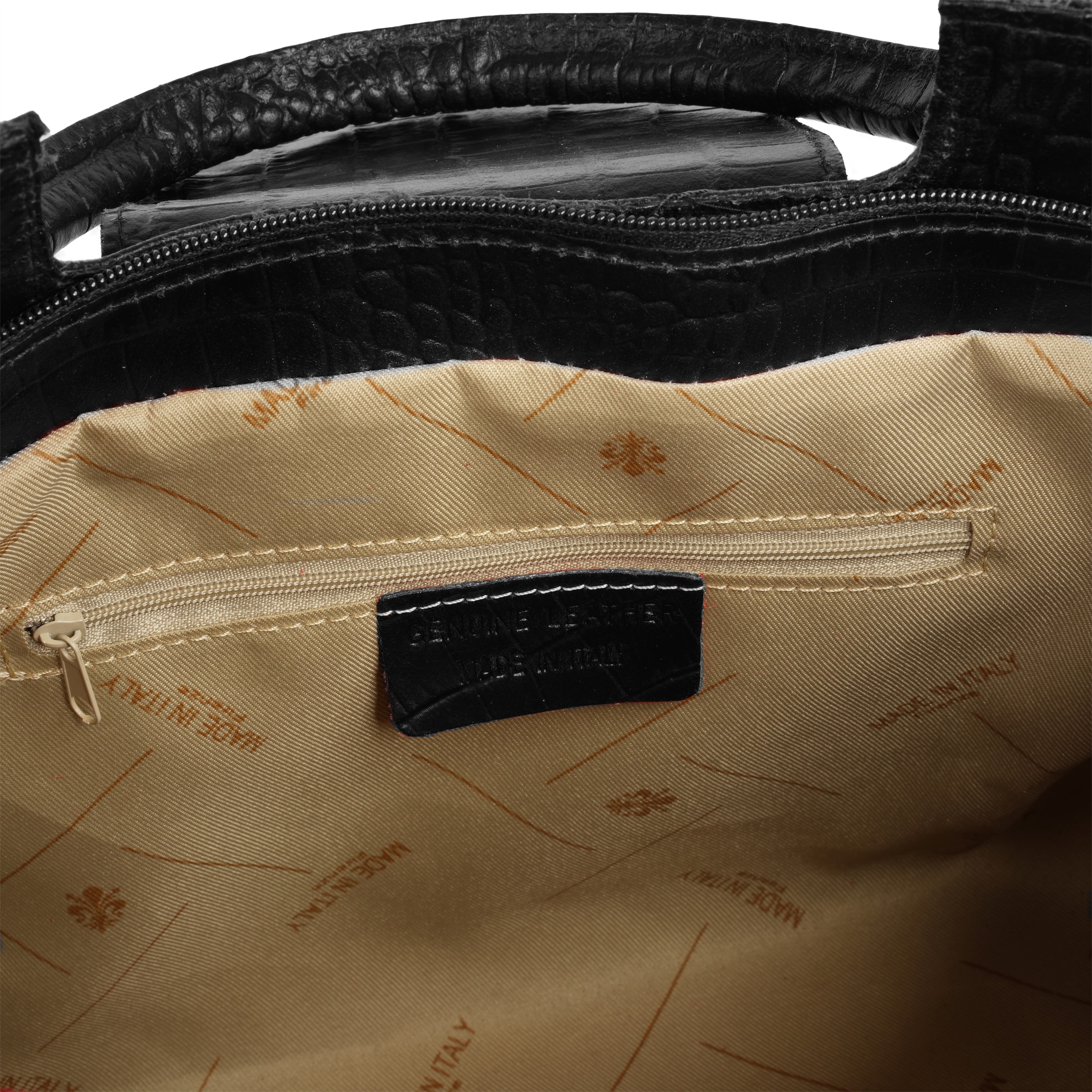 Cluty Henkeltasche, echt Leder, Made in Italy
