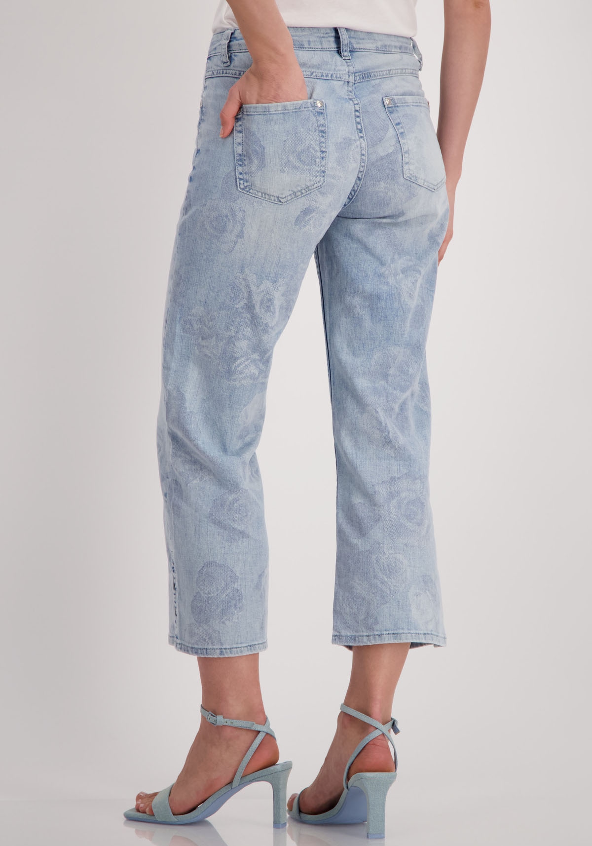 Monari Straight-Jeans, mit Rosenmuster