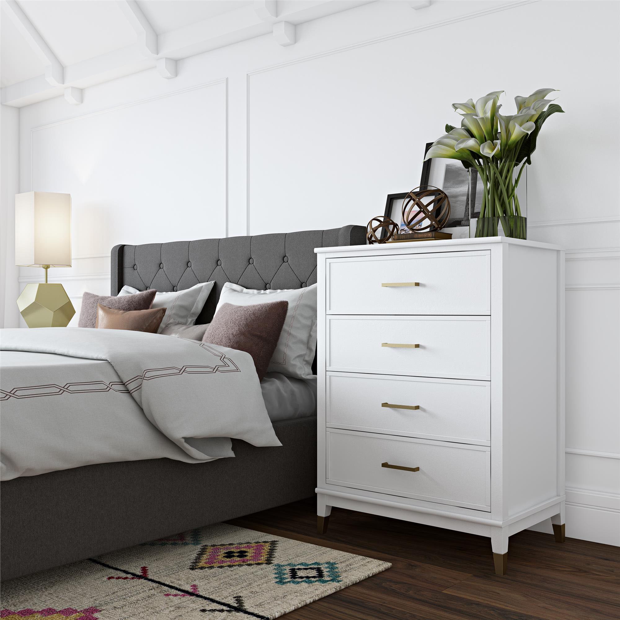 CosmoLiving by Cosmopolitan Kommode »Westerleigh«, mit 4 Schubladen, MDF, Beine aus Massivholz, Höhe 106 cm, Breite 76 cm