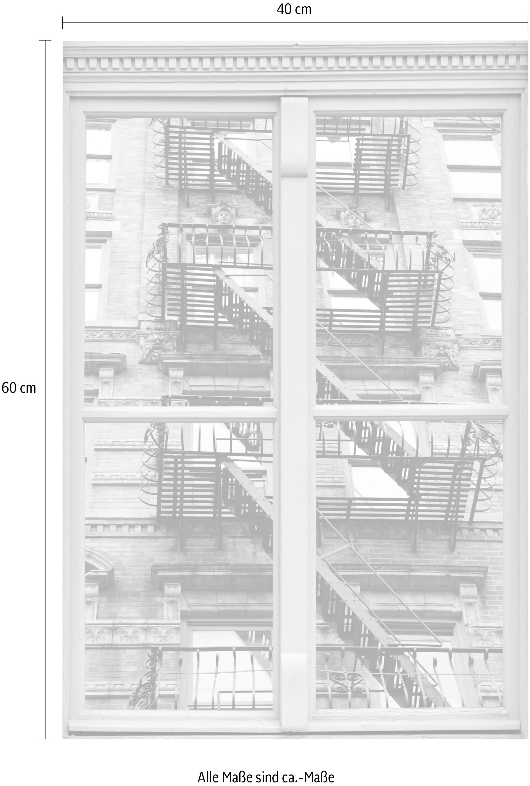 queence Autocollants muraux »Treppe« Wandsticker, Wandbild, selbstklebend, 3D, Fenster