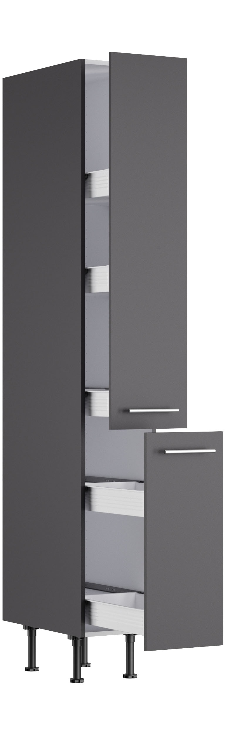 KOCHSTATION Apothekerschrank »KS-Bern2«, Breite 30 cm, Höhe 211,8 cm, 2 Auszüge (Höhe 124,4 /70 cm)