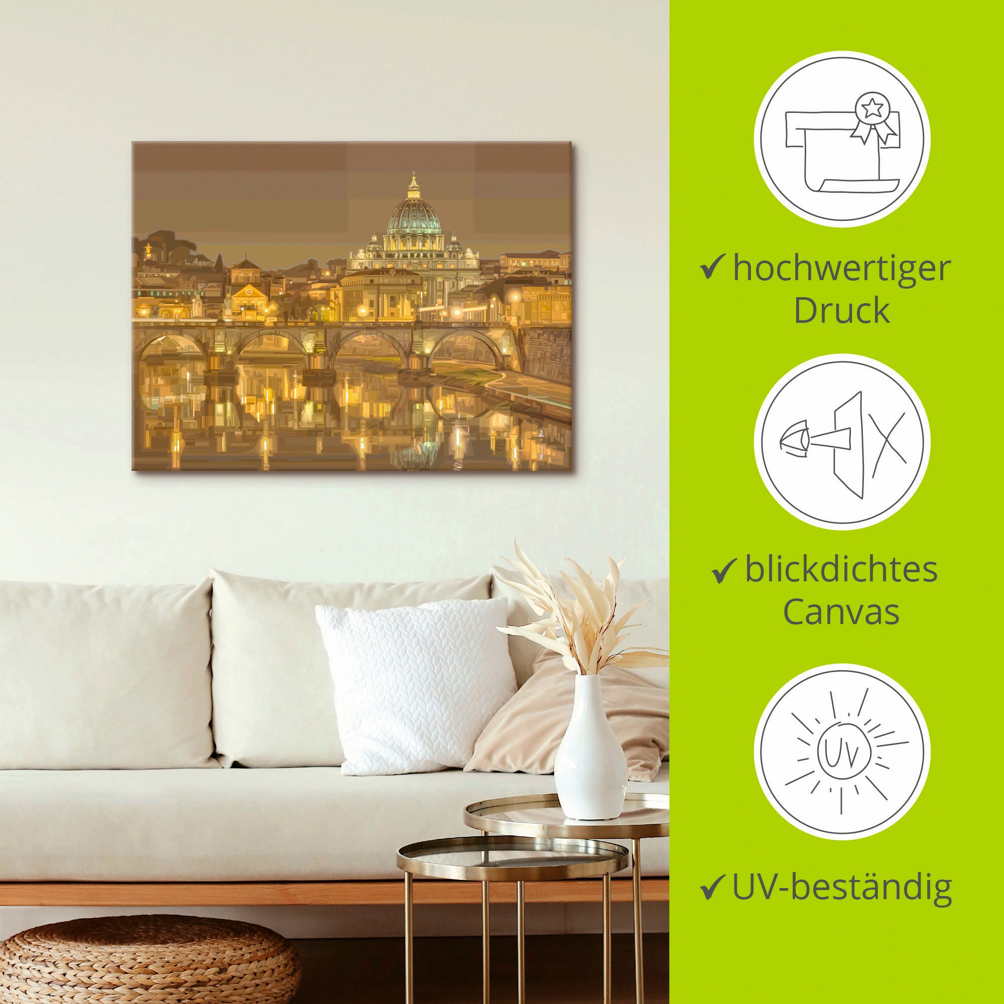Artland Leinwandbild »Rom Petersdom« Italien 1 Stk. tlg. auf Keilrahmen gespannt