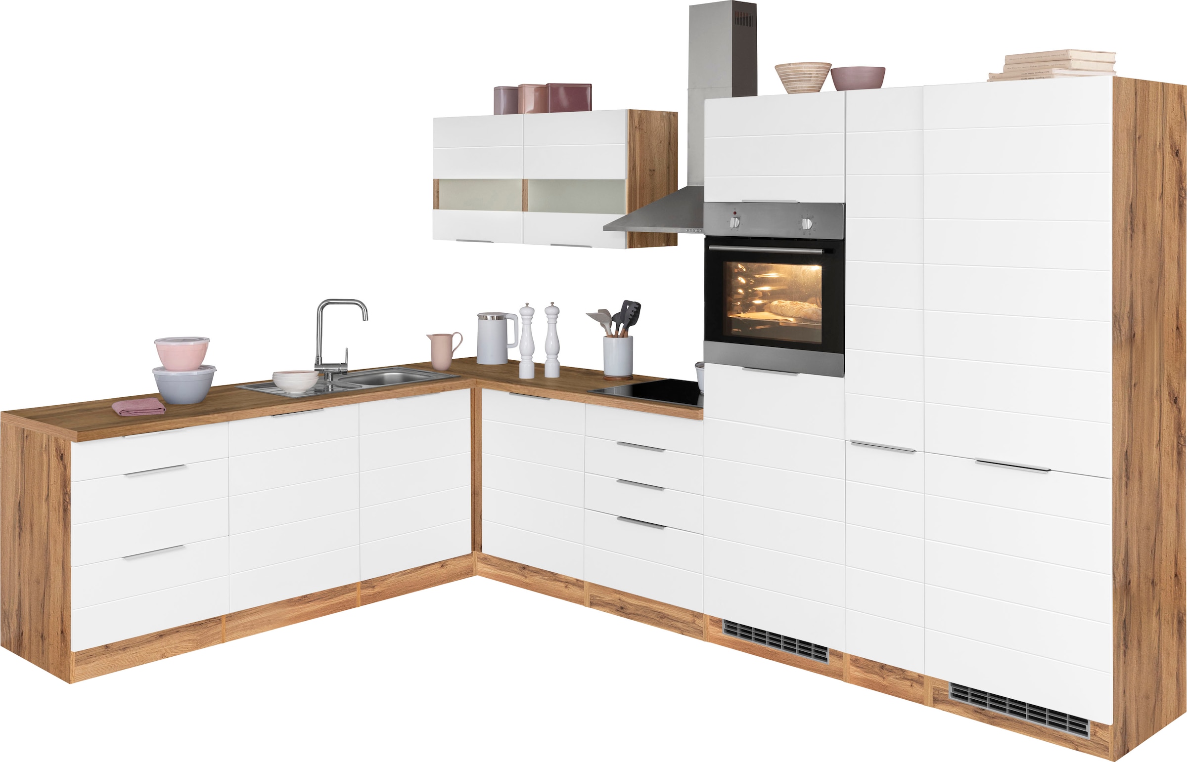Image of KOCHSTATION Winkelküche "KS-Luhe" Stellbreite 240x330 cm, wahlweise mit oder ohne E-Geräten, MDF-Fronten