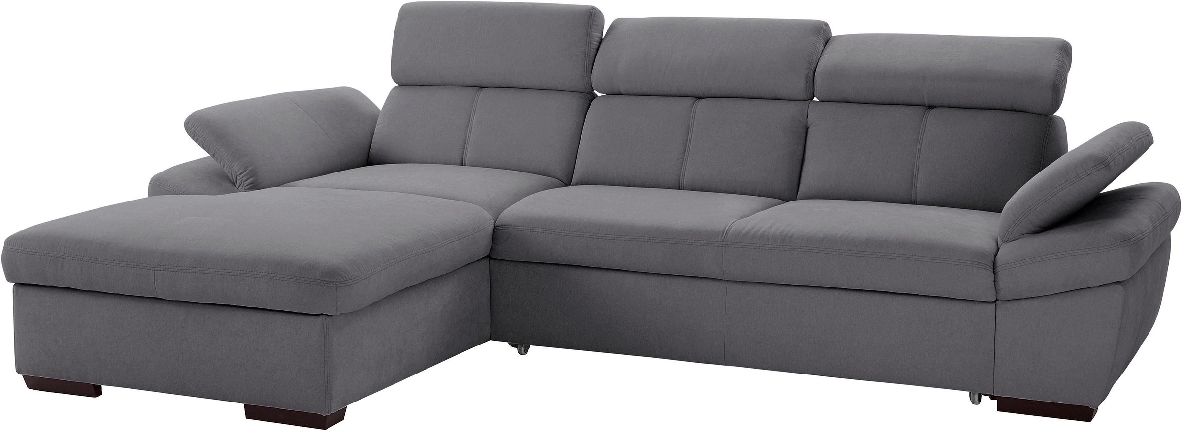 exxpo - sofa fashion Ecksofa »Salerno, inkl. Kopf- und Armteilverstellung, elegant & bequem, L-Form«, wahlweise mit Bettfunktion und Bettkasten, tolle Detailverarbeitung