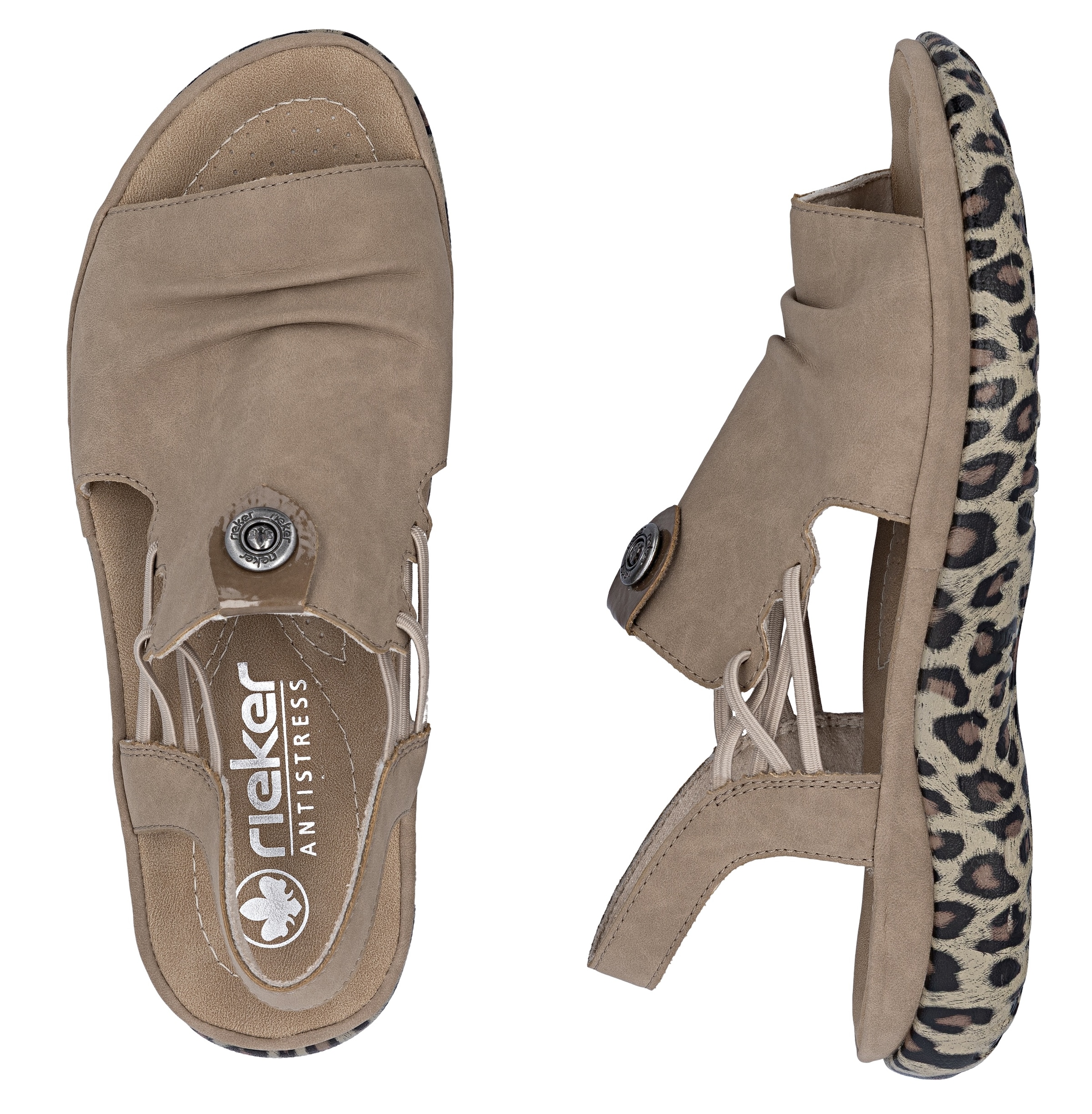 Rieker Sandale  Chaussure d'été, chaussure de vacances, chaussure à enfiler avec élastiques latéraux