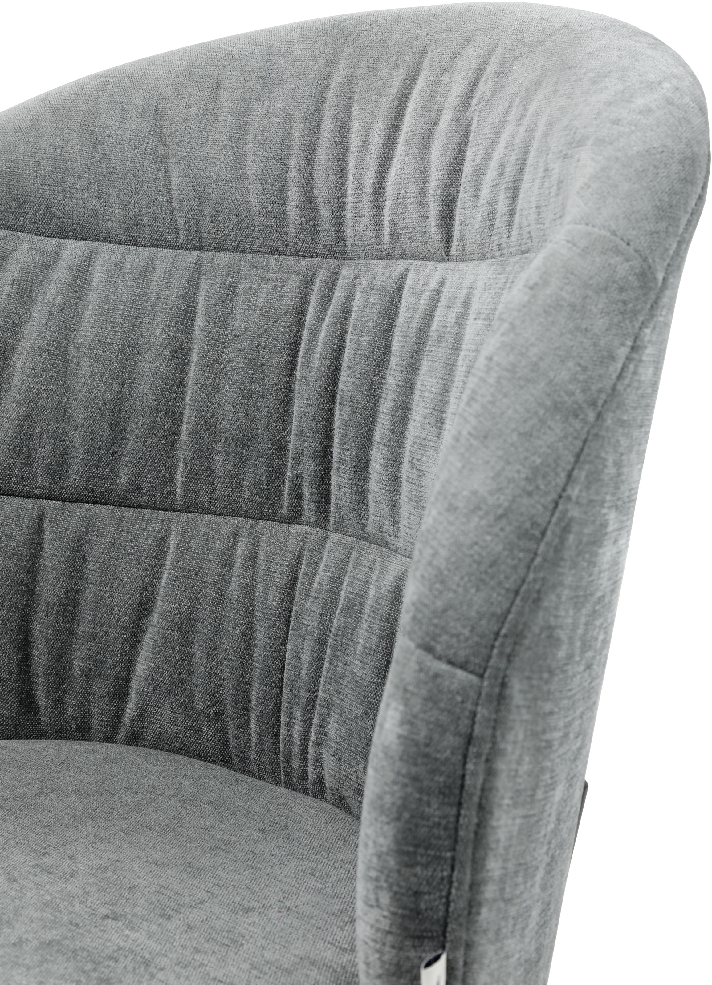 TOM TAILOR HOME 4-Fussstuhl »LEAF CHAIR«, (Set), 2 St., Chenille, 4-Fussgestell, Raffung in der Rückenlehne