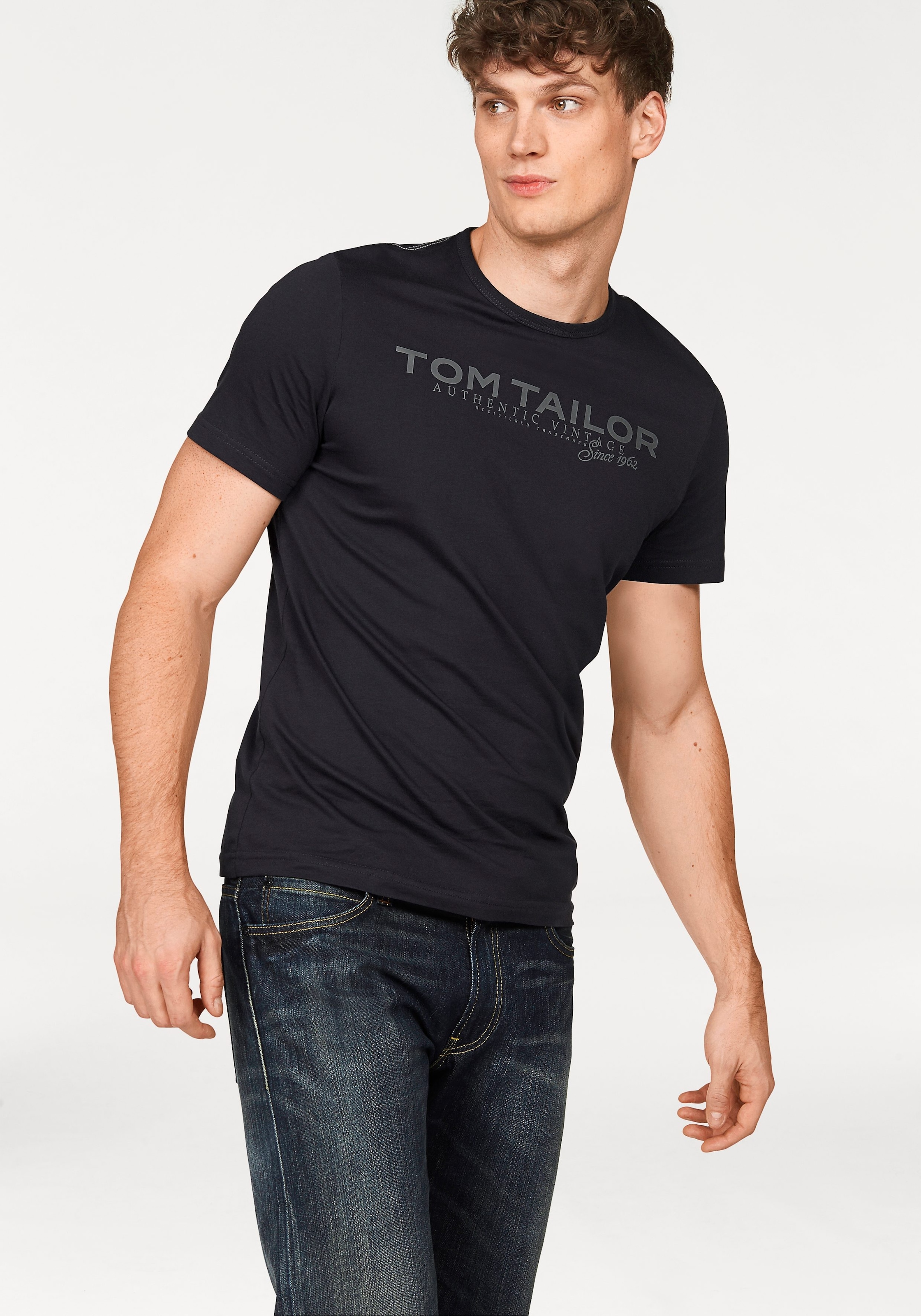 TOM TAILOR Rundhalsshirt, mit Logoprint