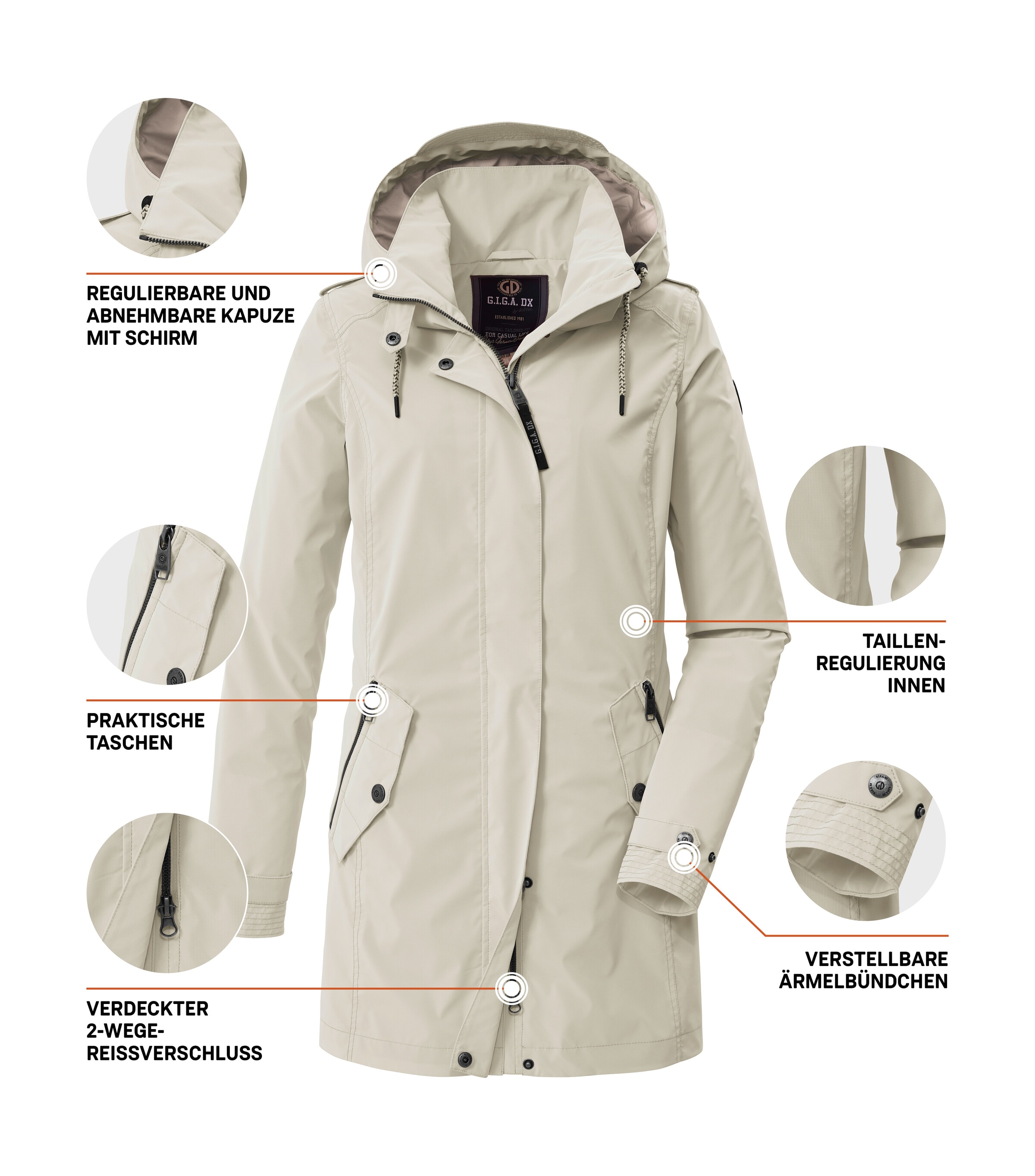 G.I.G.A. DX by killtec Parka »GS 94 WMN PRK« Funktionsparka mit verstellbarer Kapuze und Autolock-Reissverschluss