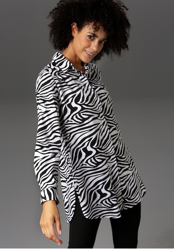 Aniston CASUAL Longbluse, im Zebra-Steifen-Look oder mit verspielen Blümchen kaufen
