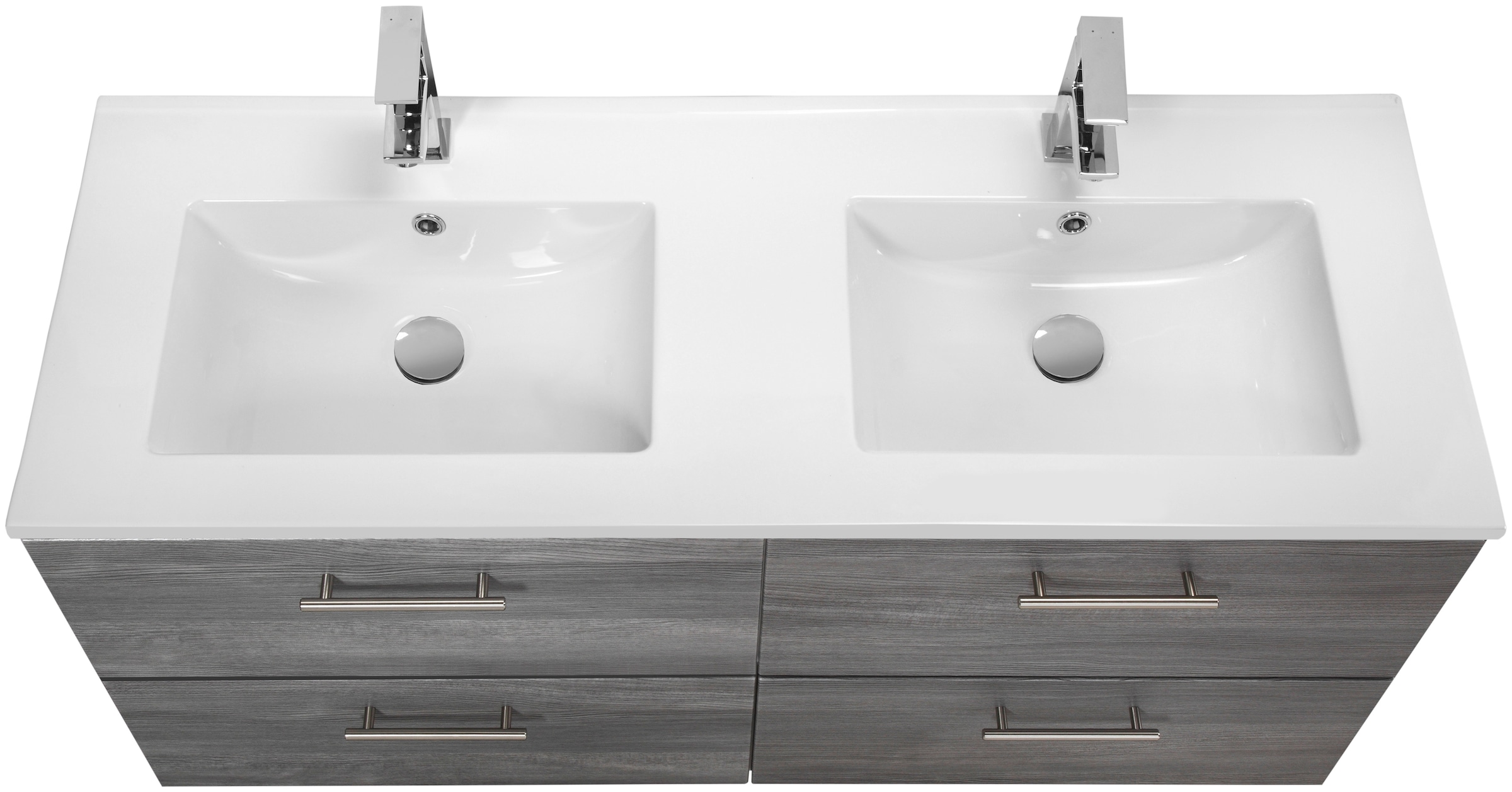 HELD MÖBEL Doppelwaschtisch »Trento«, Badmöbel in Breite 120 cm, 2 Doppel-Waschbecken zur Auswahl