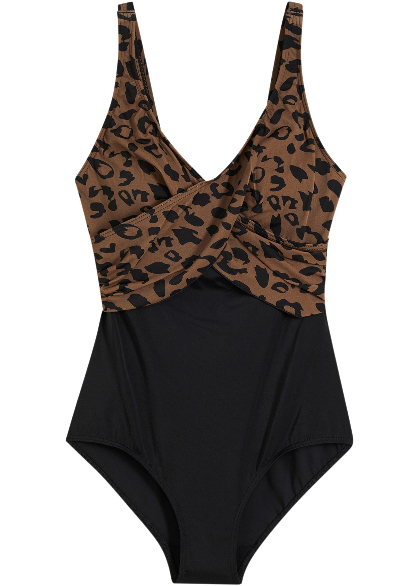 bonprix Badeanzug »Badeanzug mit Wickeloptik« bequeme Passform, mit Wickeloptik, verstellbare Träger