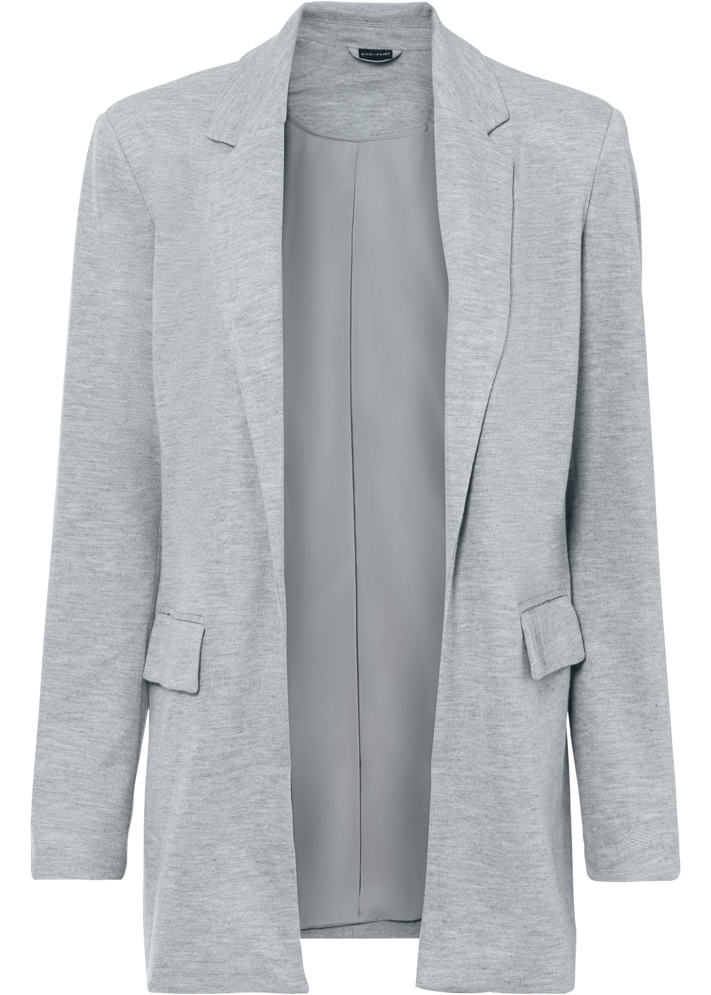 bonprix Blazer en jersey »Langer Jersey-Blazer mit Taschen« 1 mit Reverskragen, lockere Passform, aus Viskose und Polyester