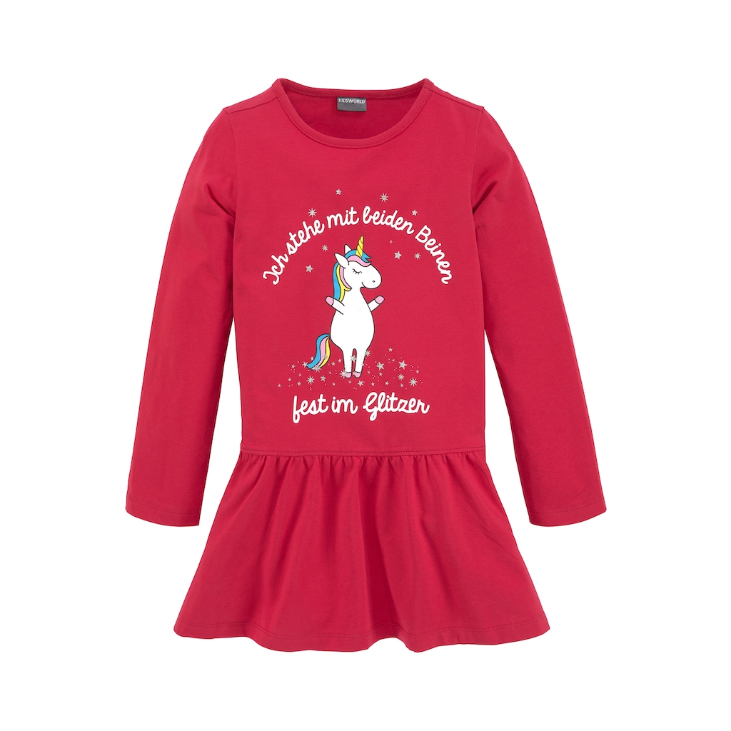 KIDSWORLD Jerseykleid »Einhorn«, mit Sprüchedruck